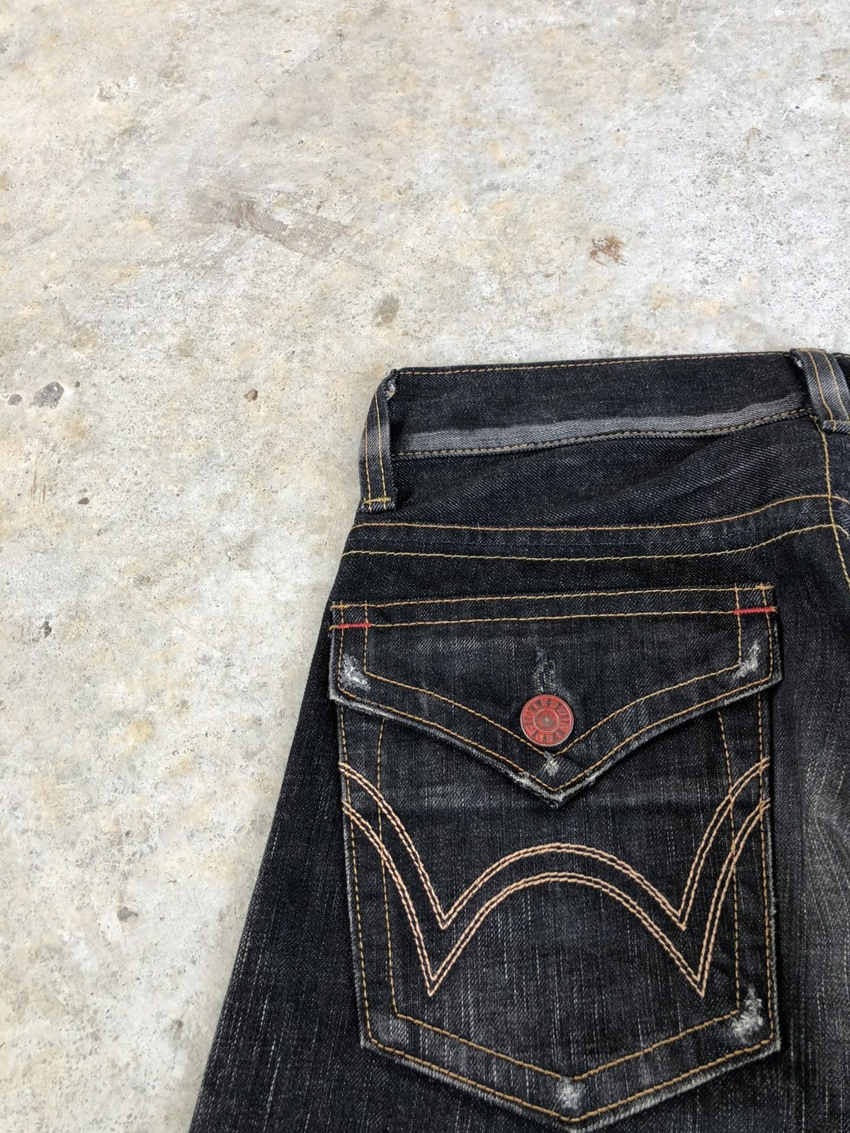 If Six Was Nine Edwin 503 Flared Distressed Jeans Whiskered Size US 30 / EU 46 - 16 Thumbnail