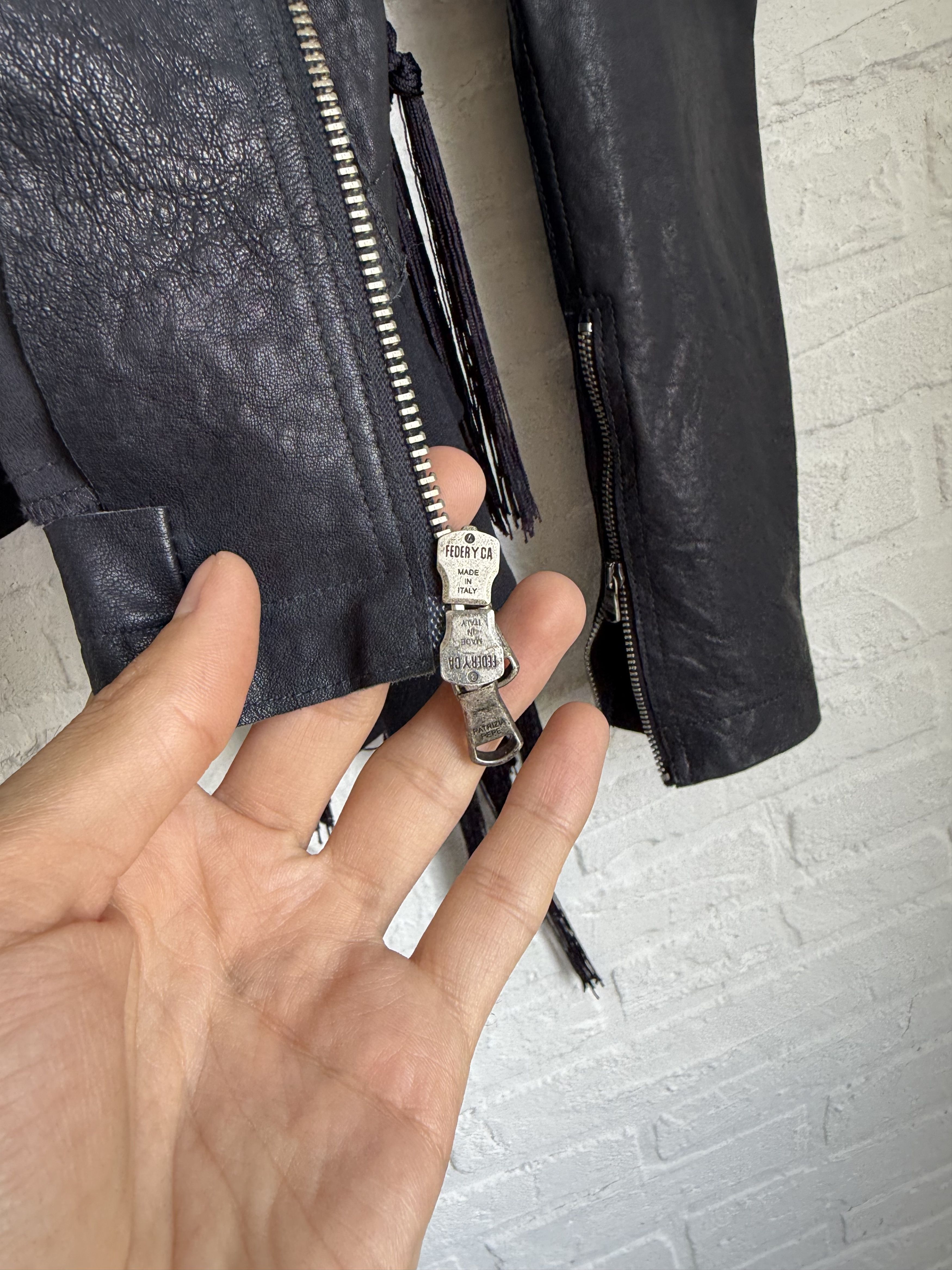 Patrizia Pepe Patrizia Pepe Leather Fringe Jacket Draped Asymmetric Size M / US 6-8 / IT 42-44 - 6 Thumbnail