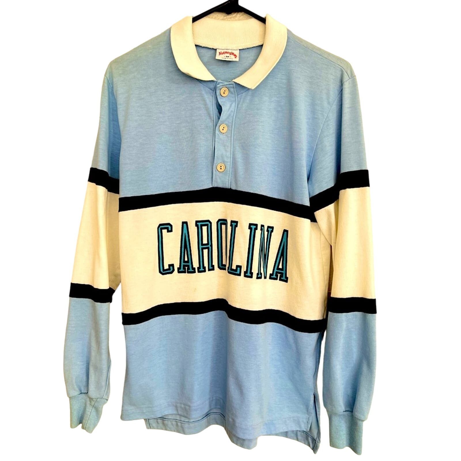 Nutmeg Vintage Nutmeg Mills UNC Tar Heels Carolina Polo Spellout M Size US M / EU 48-50 / 2 - 1 Thumbnail