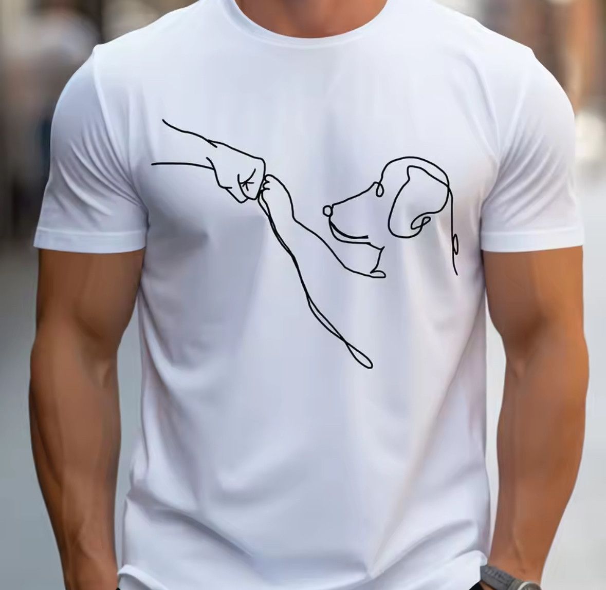 Japanese Brand Streetwear Y2K Creative Fist Pump Dog Sketch T-Shirt Size US L / EU 52-54 / 3 - 1 Thumbnail