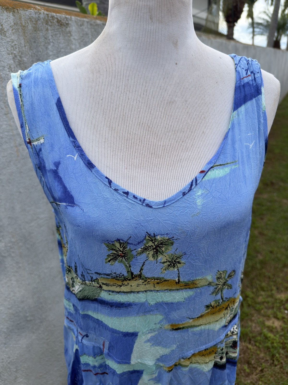 Jams World PreOwned Jams World Maxi Dress Hawaiian Print Blue Women's L Size L / US 10 / IT 46 - 3 Thumbnail