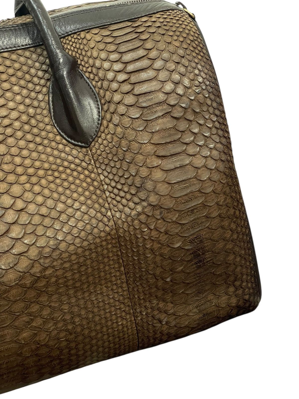 Genuine Leather Full Leather Python Vtg JRA Japan Boston Bag 5🟩 Size ONE SIZE - 9 Thumbnail