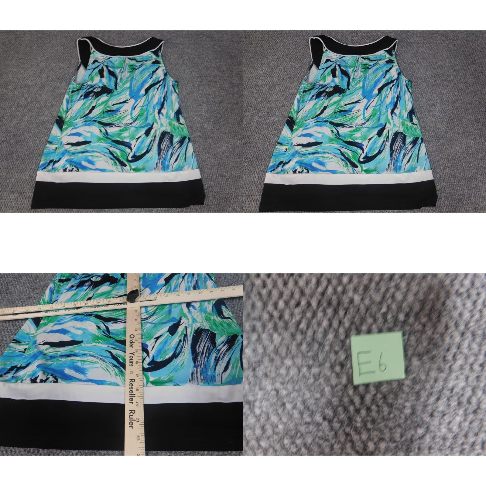 Vintage AB Studio Womens Blouse Small blue floral stretch pullover Size S / US 4 / IT 40 - 8 Thumbnail