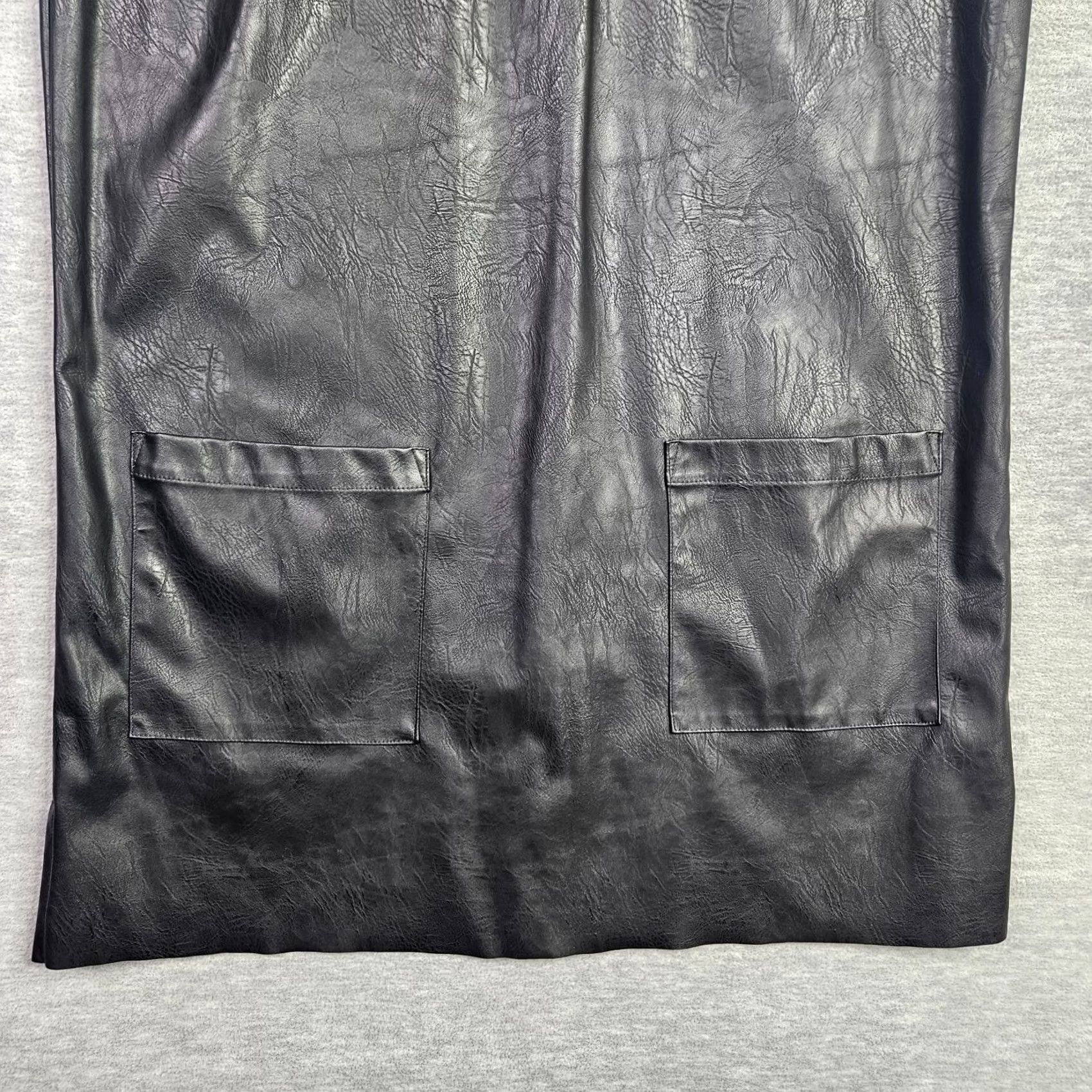 Lucky Brand Lucky Brand Women's Black Sleeveless Shift Dress Size M Pockets Faux Leather Size M / US 6-8 / IT 42-44 - 6 Thumbnail