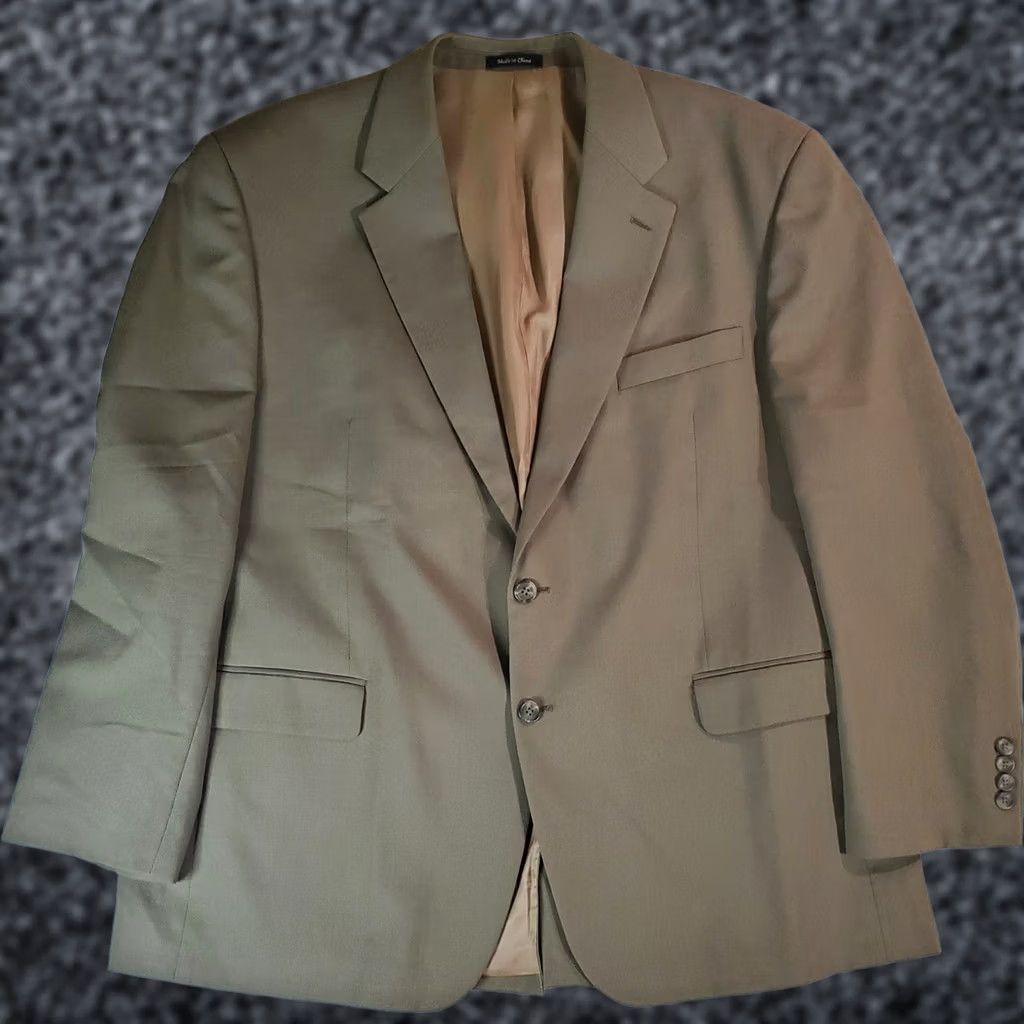 Chaps VINTAGE CHAPS Ralph Lauren Signature Blazer Mens 48R Tan 100% Wool Sports Coat Jacket Coat Size 48R - 1 Thumbnail