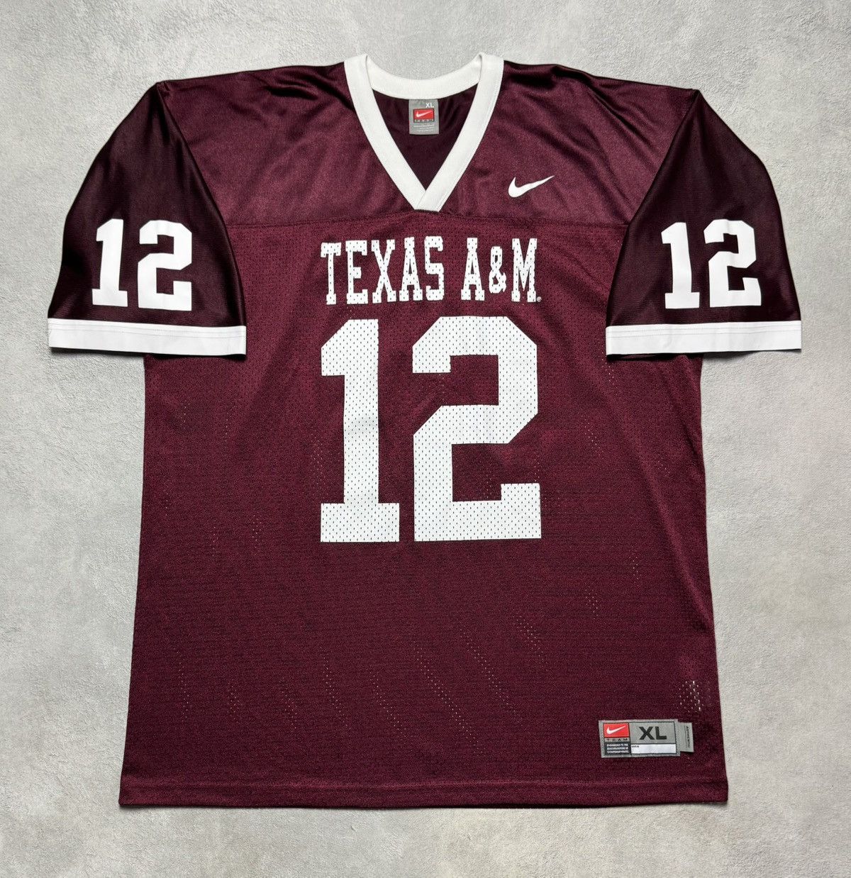 Nike Texas A&M Aggies #12 Maroon Football Jersey Nike Vintage Size US XL / EU 56 / 4 - 1 Thumbnail