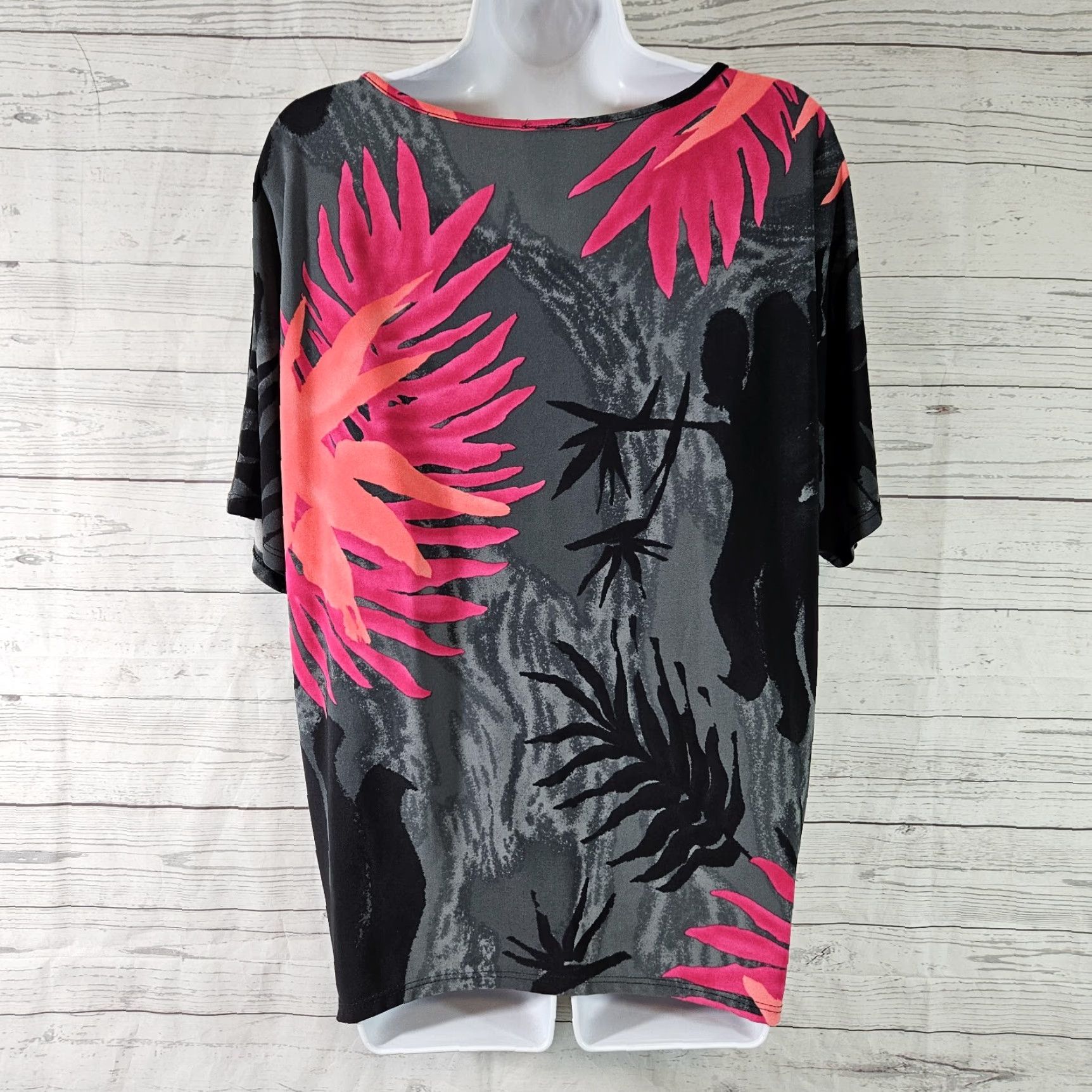 Pinko Clara Sun Woo Blouse Womens Top S Black Pink Asymmetrical Hem Shirt 90s? Size S / US 4 / IT 40 - 3 Thumbnail
