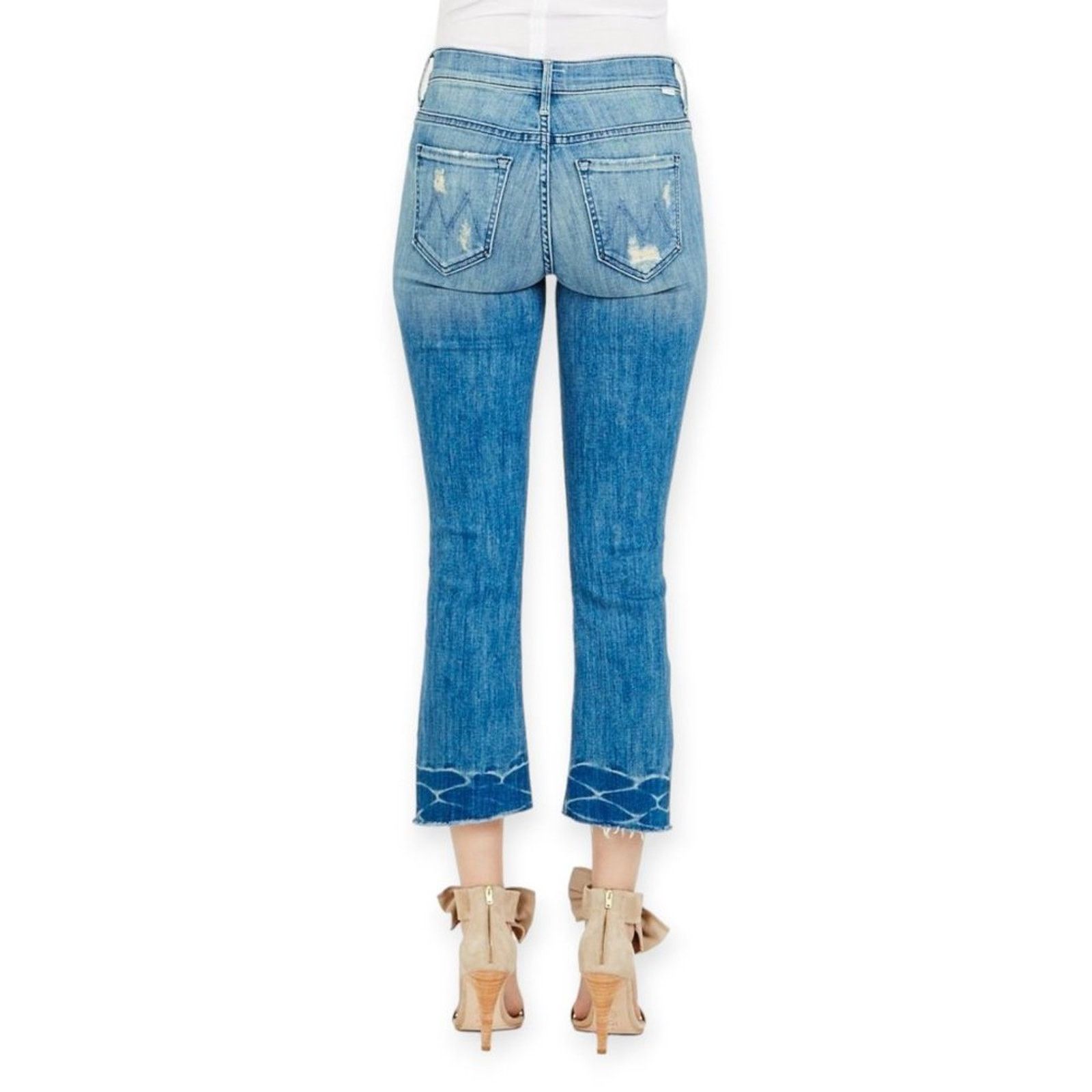 MOTHER MOTHER Insider Crop Step Fray Jeans 26 Naughty Distressed Size 26" / US 2 / IT 38 - 4 Thumbnail