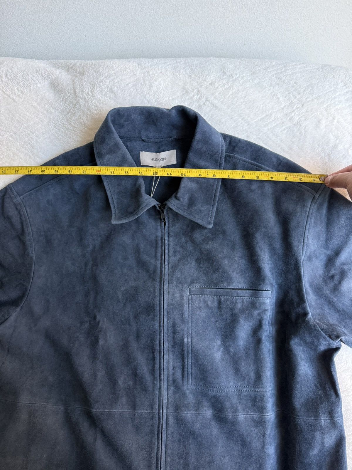 Hudson HUDSON Men’s XXL Petrol Leather Suede Zip Shirt Short Sleeve Size US XXL / EU 58 / 5 - 6 Thumbnail