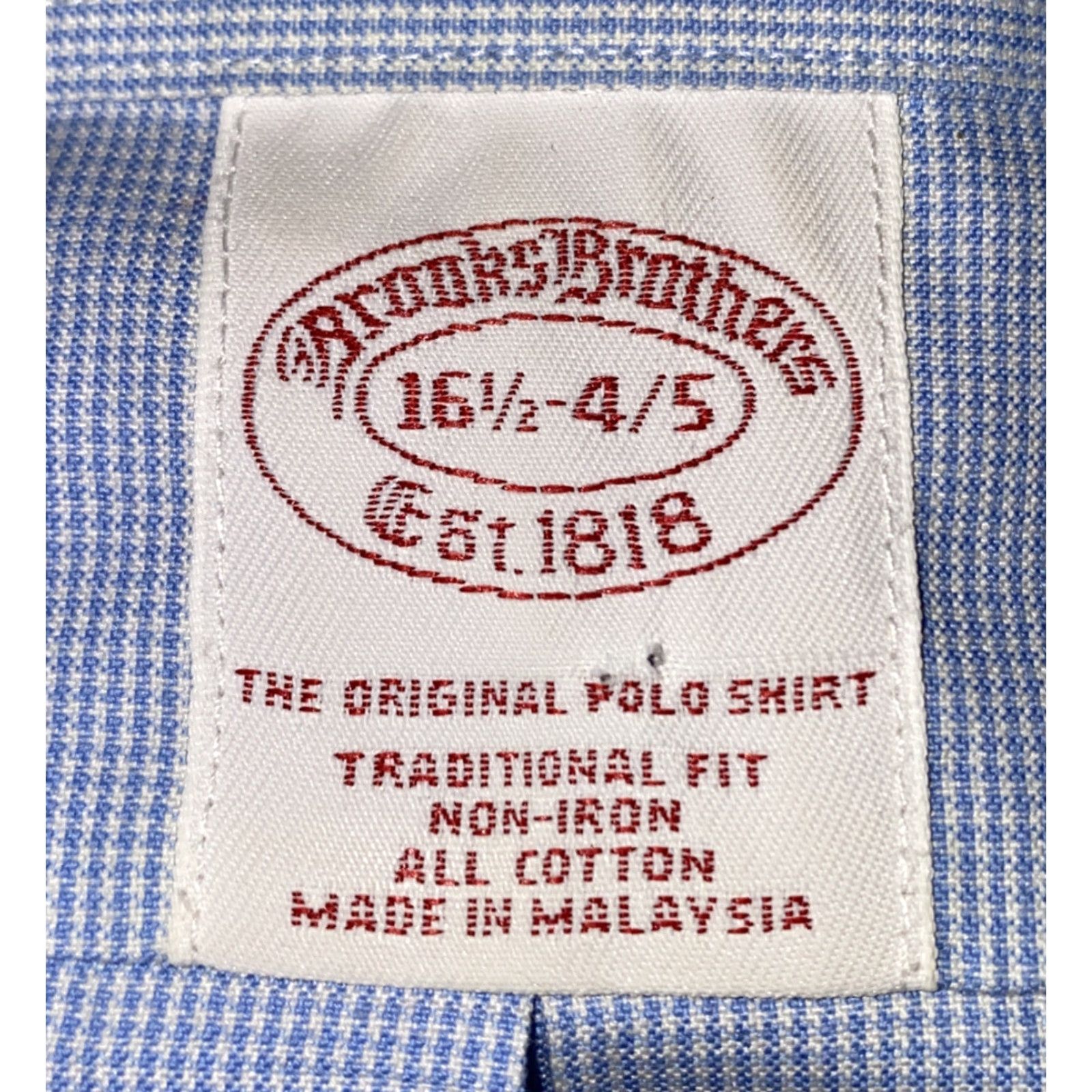 Brooks Brothers Brooks Brothers Dress Shirt Men's Blue Long Sleeve Button Front Non-Iron Sz 16.5 Regular Collar Shirt Size 46R - 6 Thumbnail