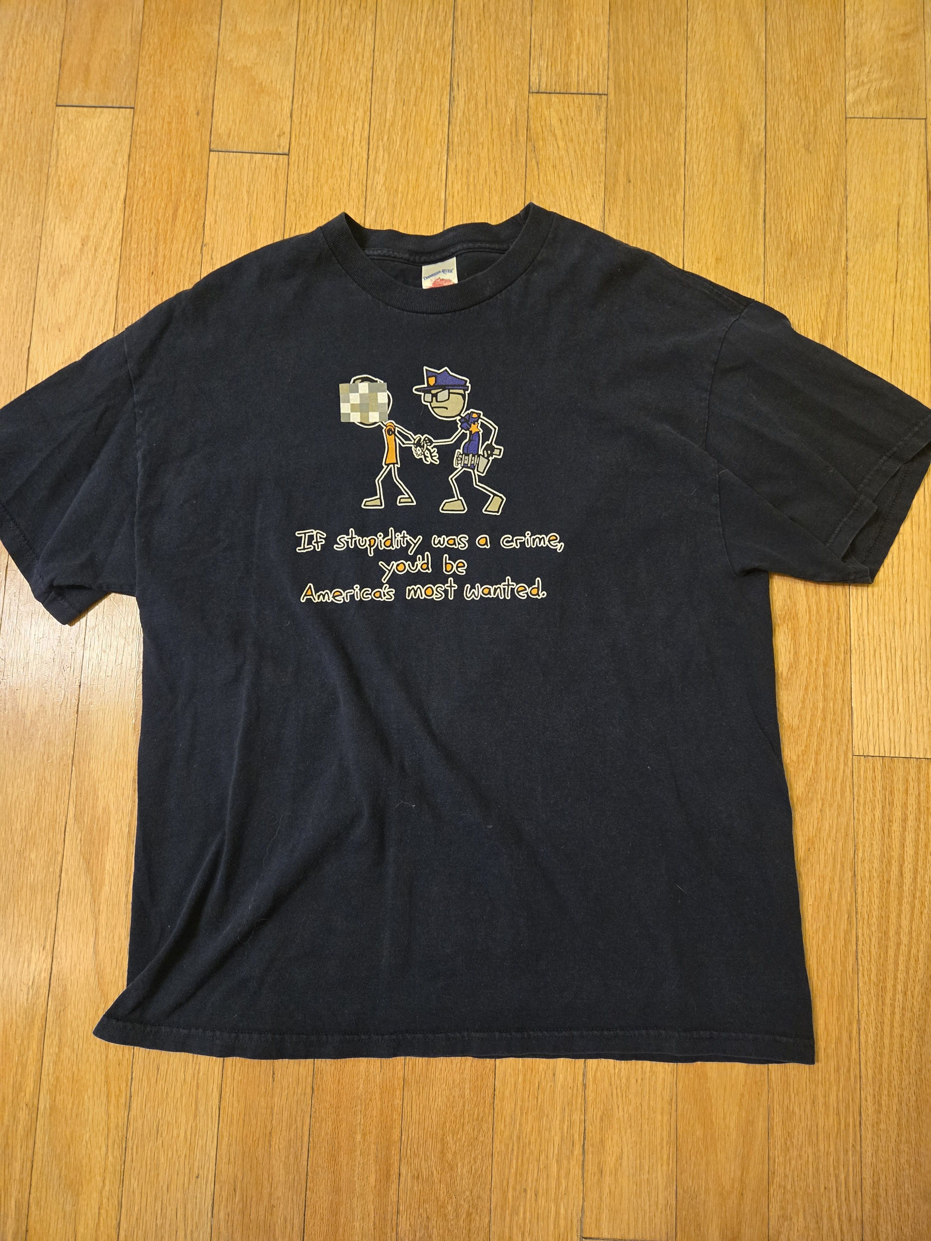 Vintage Vintage Stupidity Joke T Shirt 90’s Y2K Ironic Size US XL / EU 56 / 4 - 1 Thumbnail