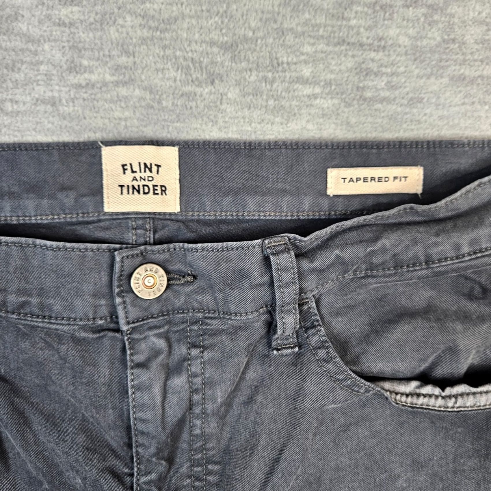 Flint And Tinder Flint and Tinder Pants Men’s Gray Canvas Straight Leg Size 34 Size US 34 / EU 50 - 6 Thumbnail
