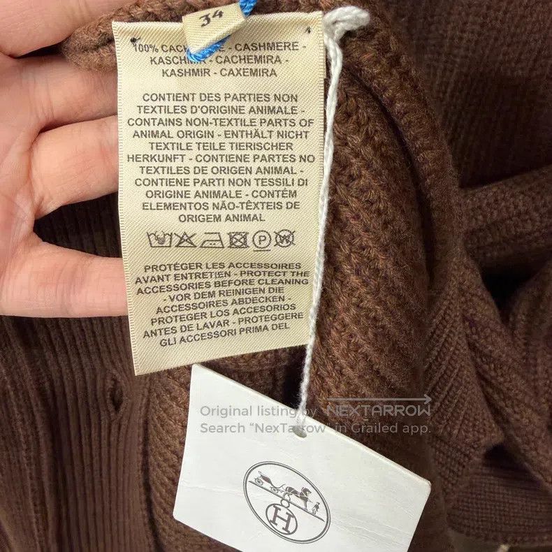 Hermes Hermes Marl Brown Cashmere Knit Mid-Length Open Cardigan J Size XXS / US 00 / IT 34 - 4 Thumbnail