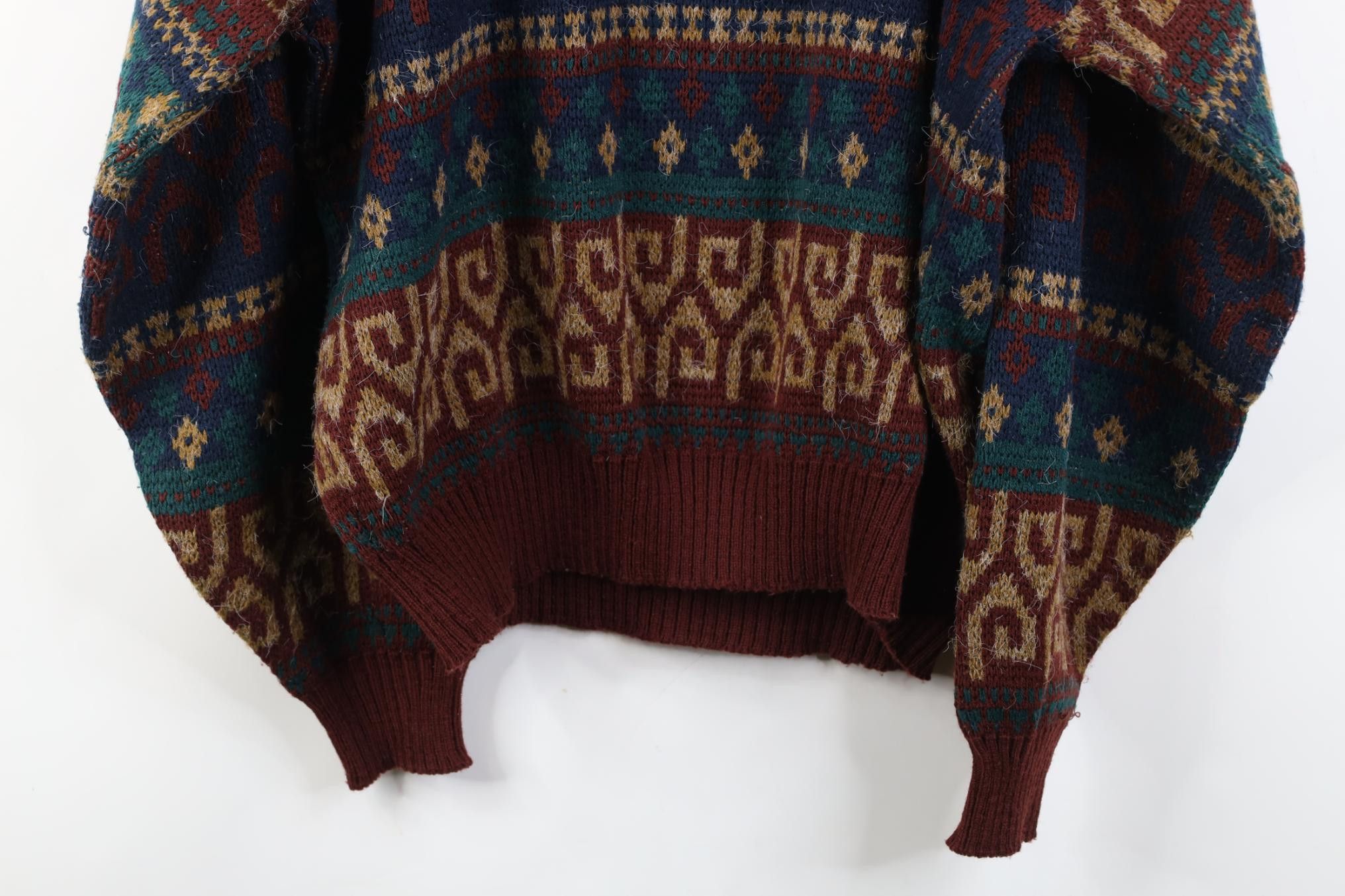 Vintage Vintage 90s Streetwear Geometric Fair Isle Crewneck Sweater Size US XL / EU 56 / 4 - 10 Thumbnail