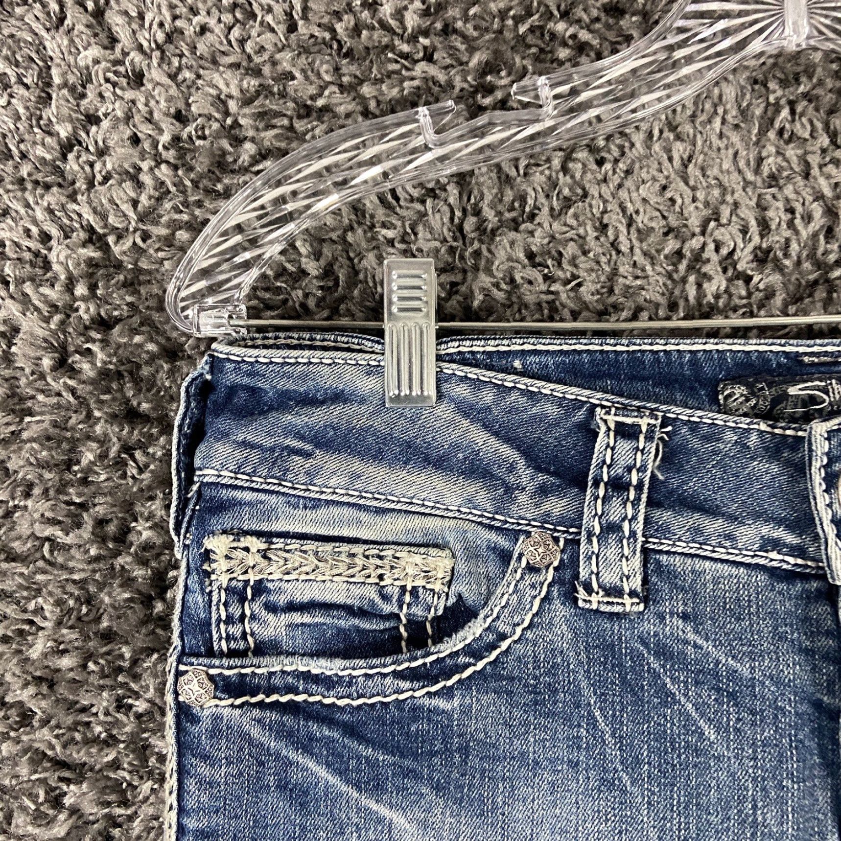 Silver Jeans Co. Silver Jeans Co Suki Flap 17” Heavy Stitch Bootcut Jeans Women Adult 28 Blue Womens Size 28" / US 6 / IT 42 - 3 Thumbnail