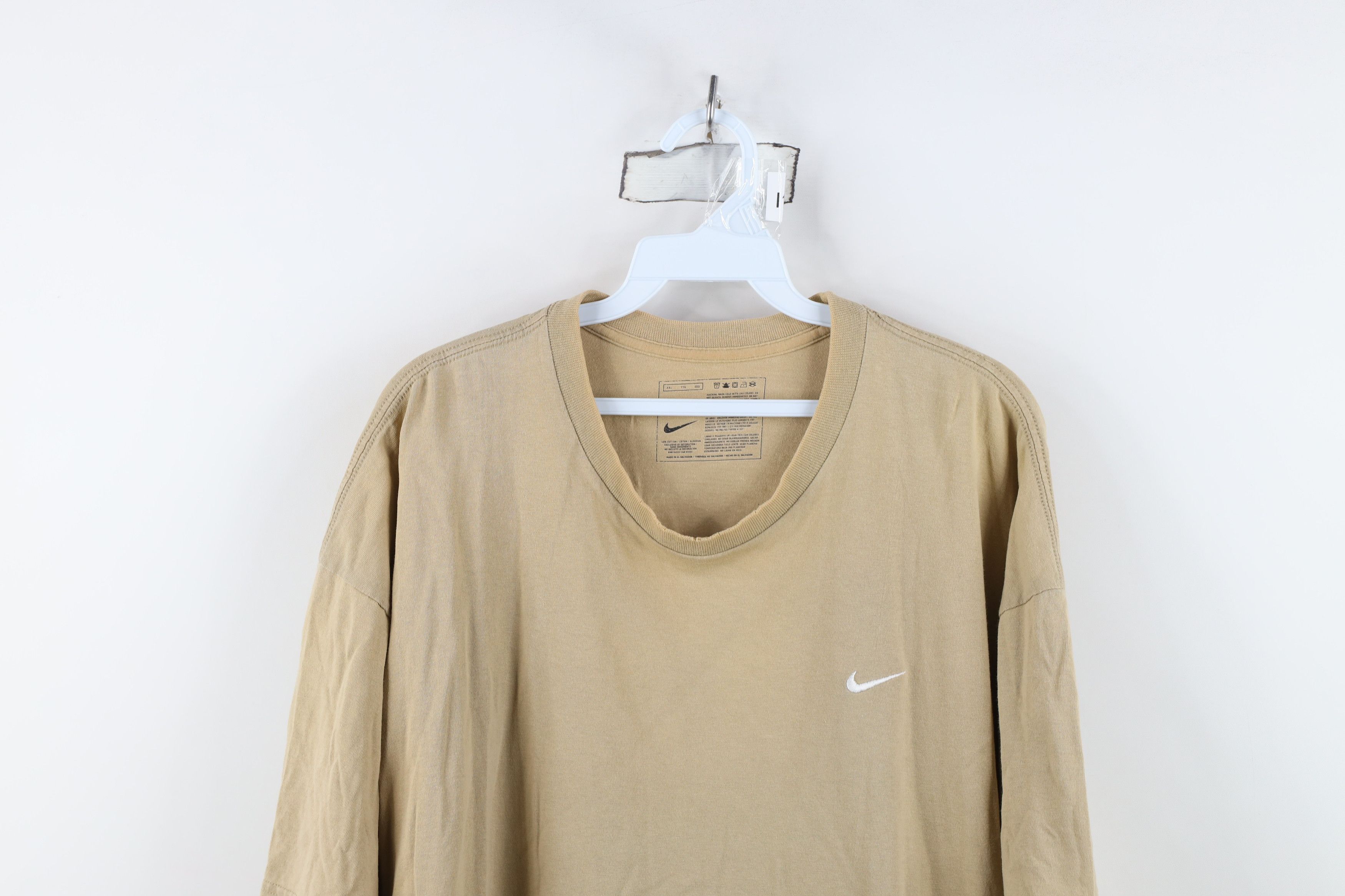 Nike Vintage Y2K Nike Travis Scott Mini Swoosh T-Shirt Sand Brown Size US XXL / EU 58 / 5 - 2 Thumbnail