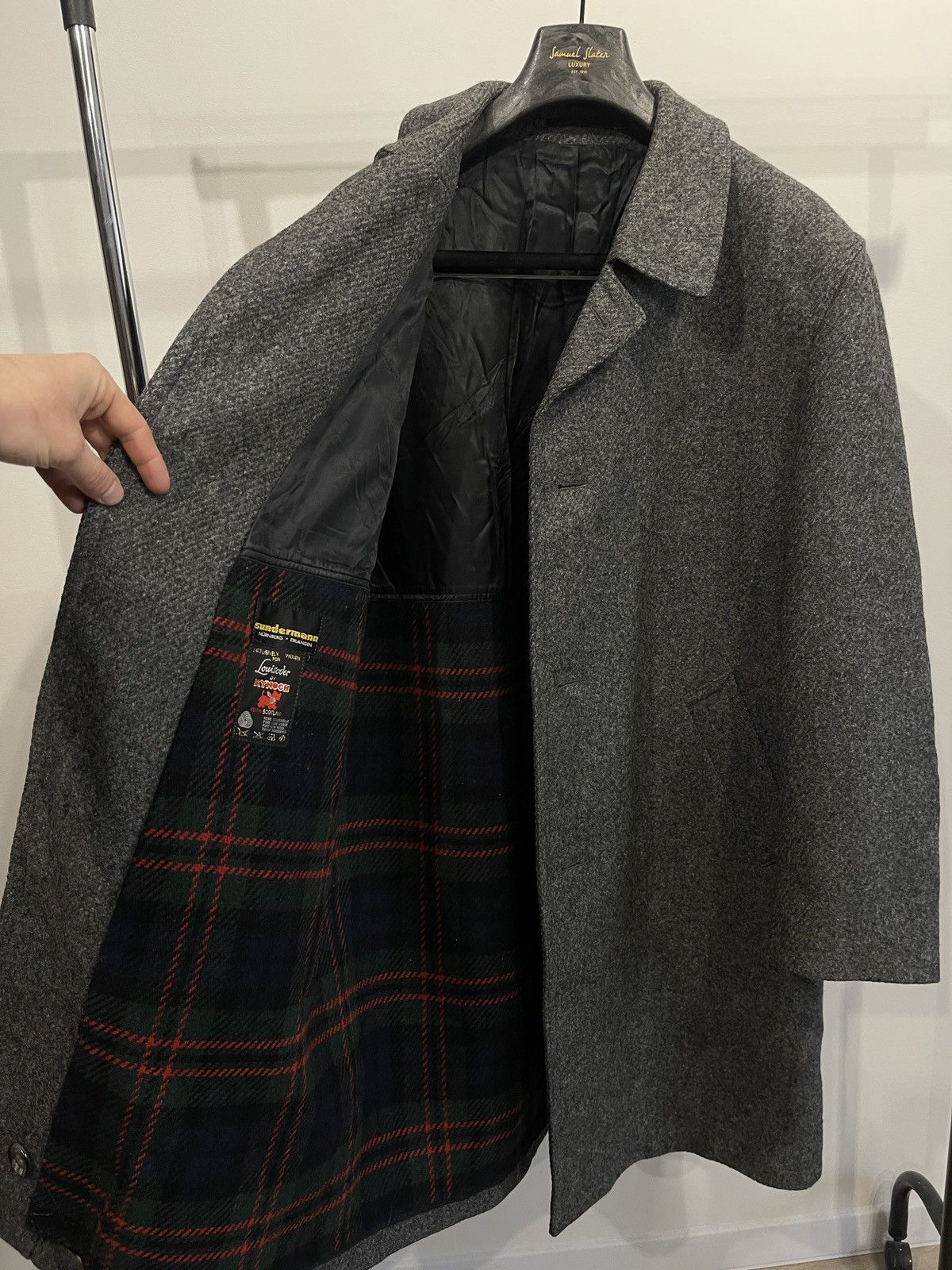 Vintage Vintage Sundermann Wool Overcoat Gray Tweed Kynoch Men's XXL Size US XXL / EU 58 / 5 - 6 Thumbnail