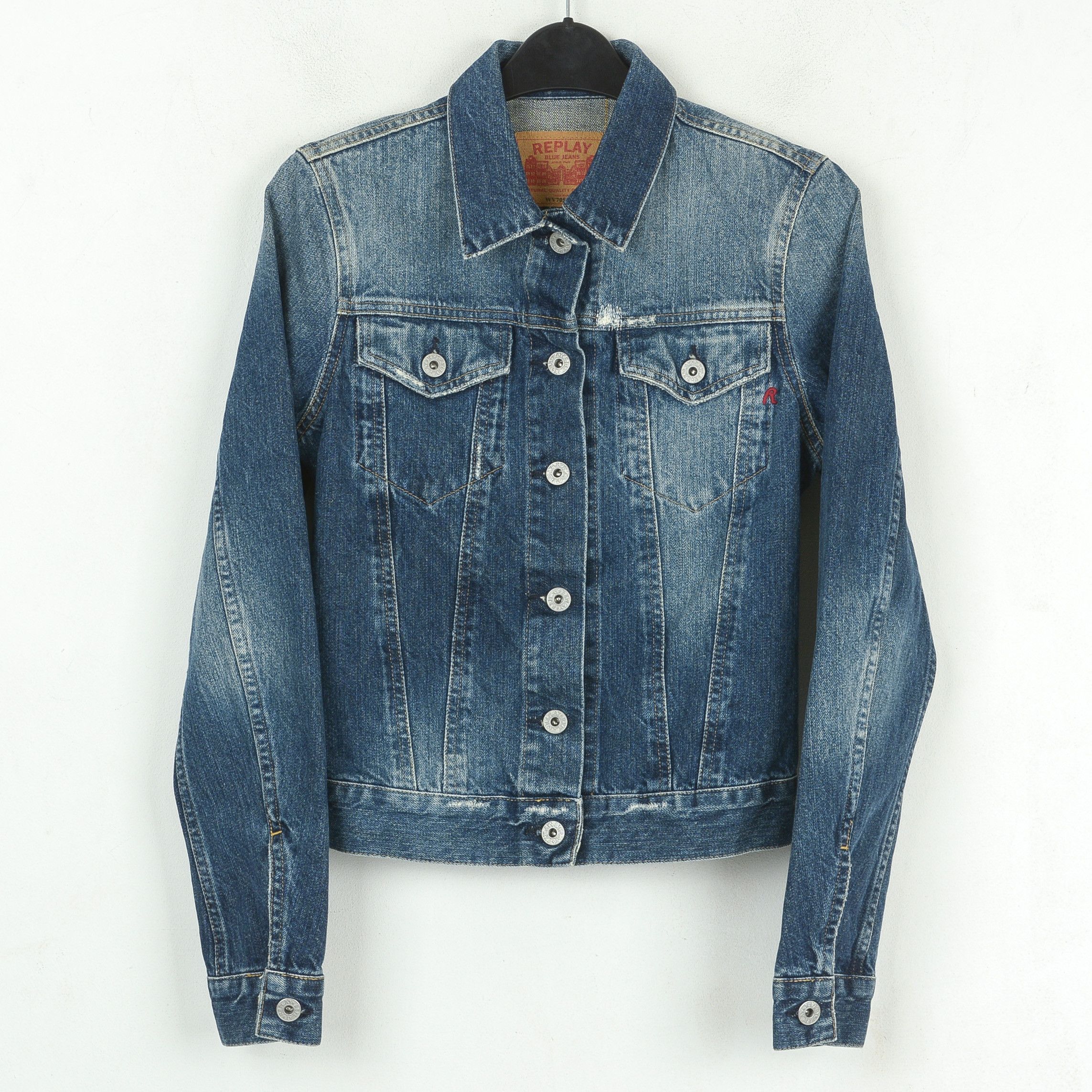 Replay WV705 Denim Jacket Jean Blazer Button Up Coat Long Sleeve Size XS / US 0-2 / IT 36-38 - 1 Thumbnail