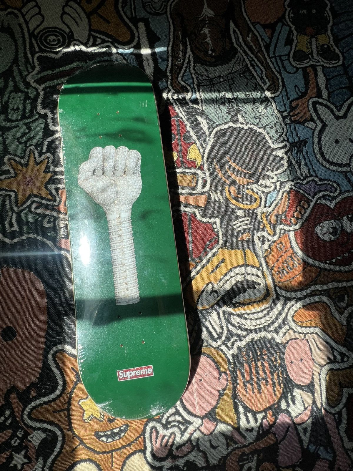 image of Supreme Handies Fist Skate Board in Green, Men's