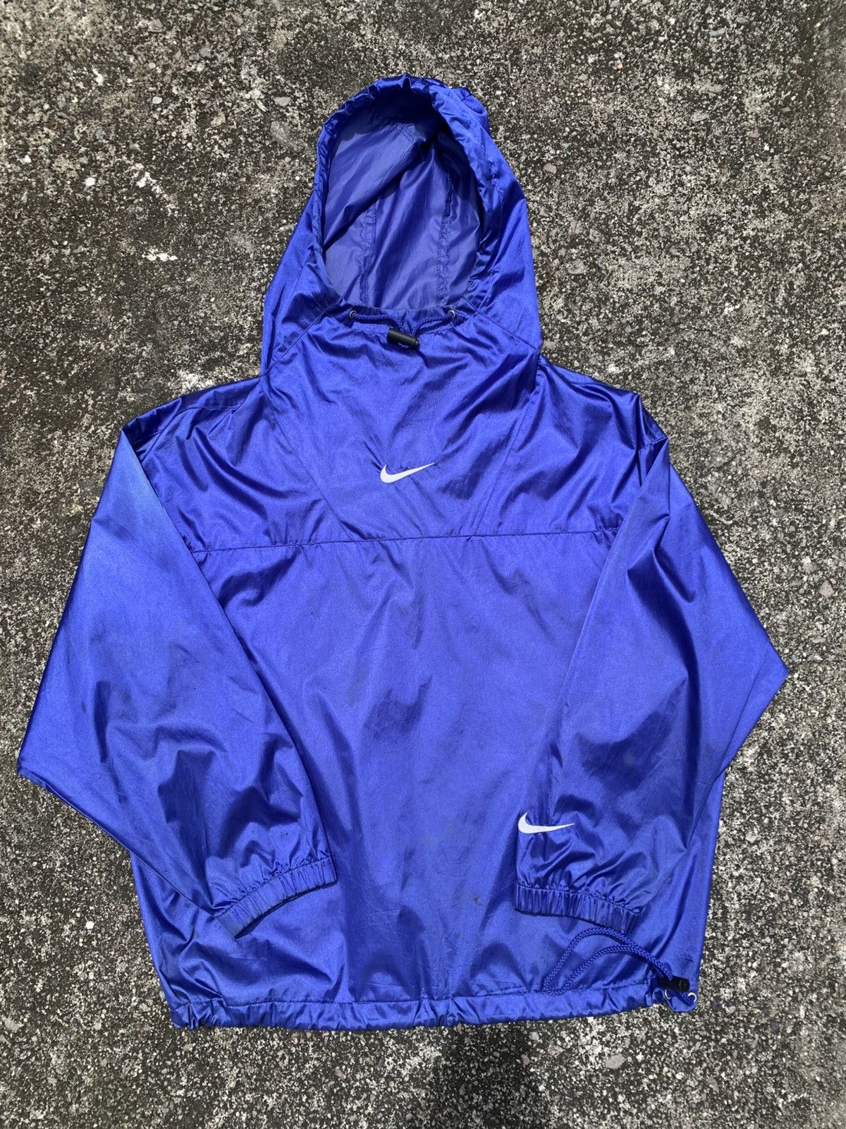 Nike Vintage 90s Nike Centre Hoodie Winbreaker Size US L / EU 52-54 / 3 - 1 Thumbnail