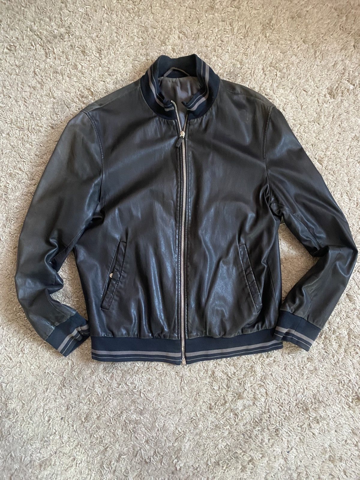 NBDN Nobrandedon Men’s Genuine Leather Bomber Jacket – Premium Quality Size US M / EU 48-50 / 2 - 1 Thumbnail