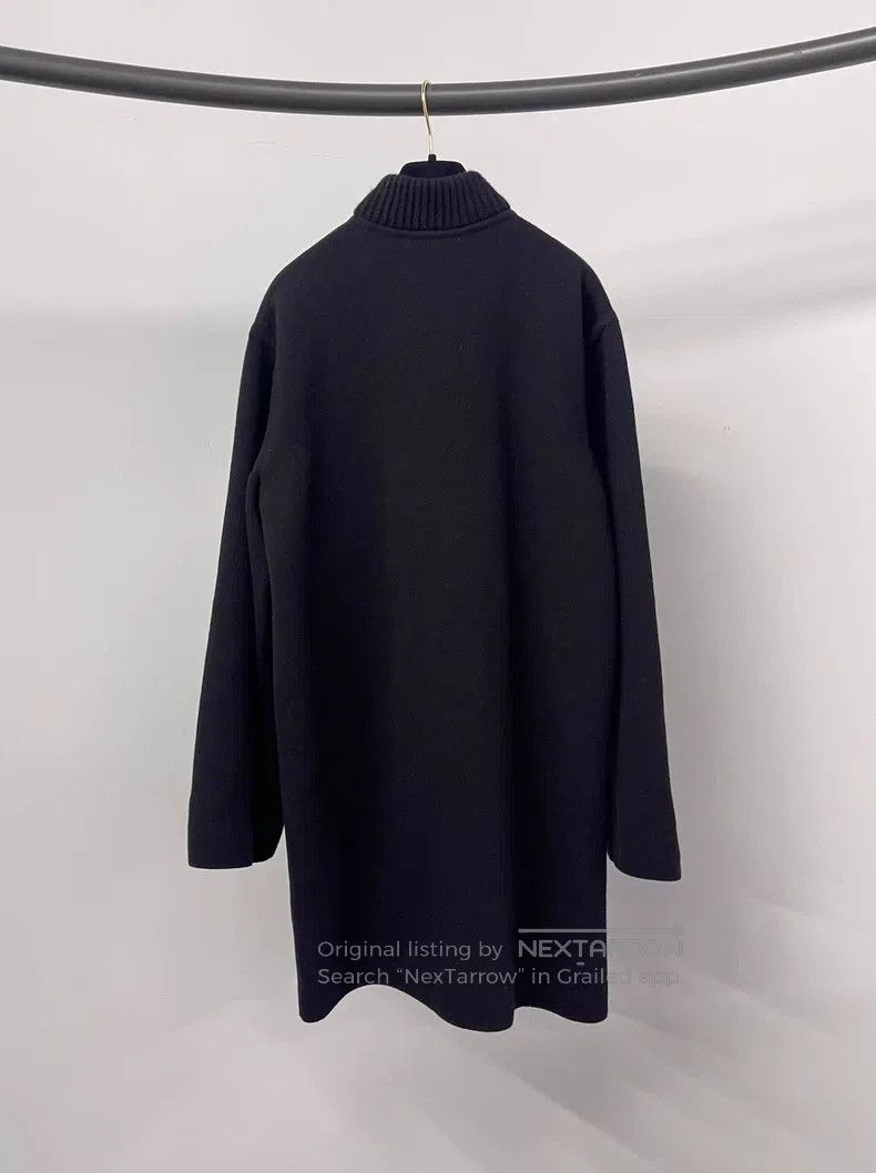 Hermes Hermes Black double-sided long wool coat with H pattern on Size XXS / US 00 / IT 34 - 2 Thumbnail