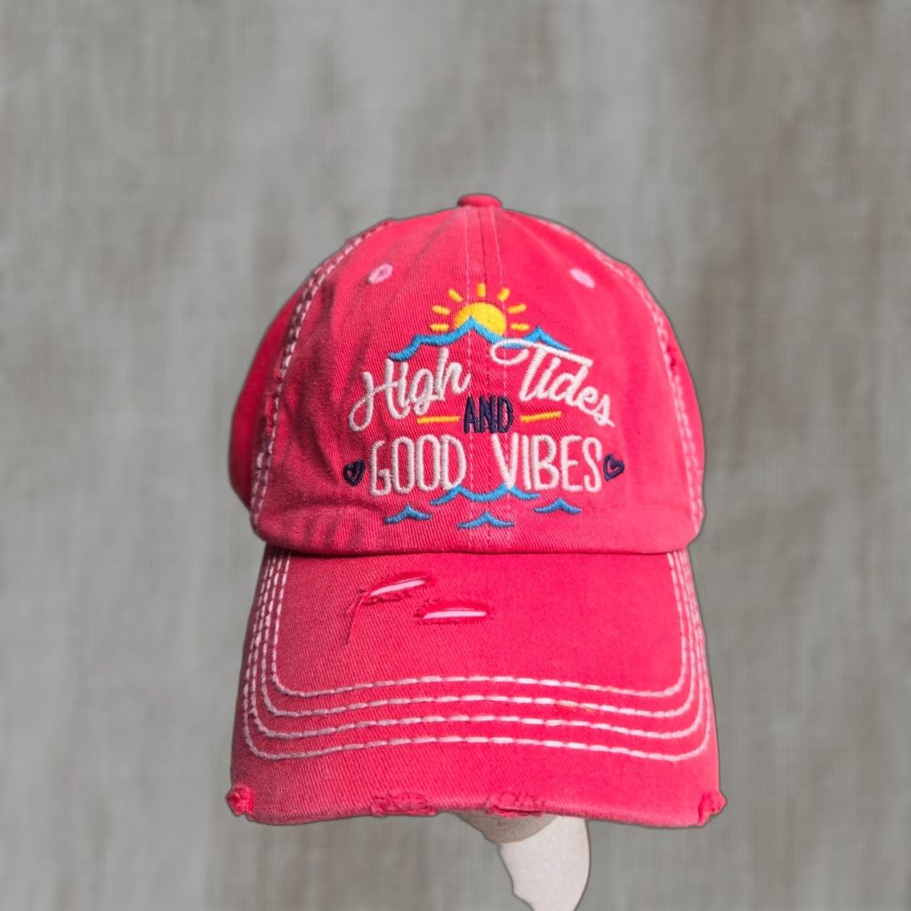 Vintage VINTAGE Unbranded Pink Cotton Denim Surfing Baseball Cap Adjustable One Size Womens Size ONE SIZE - 1 Thumbnail