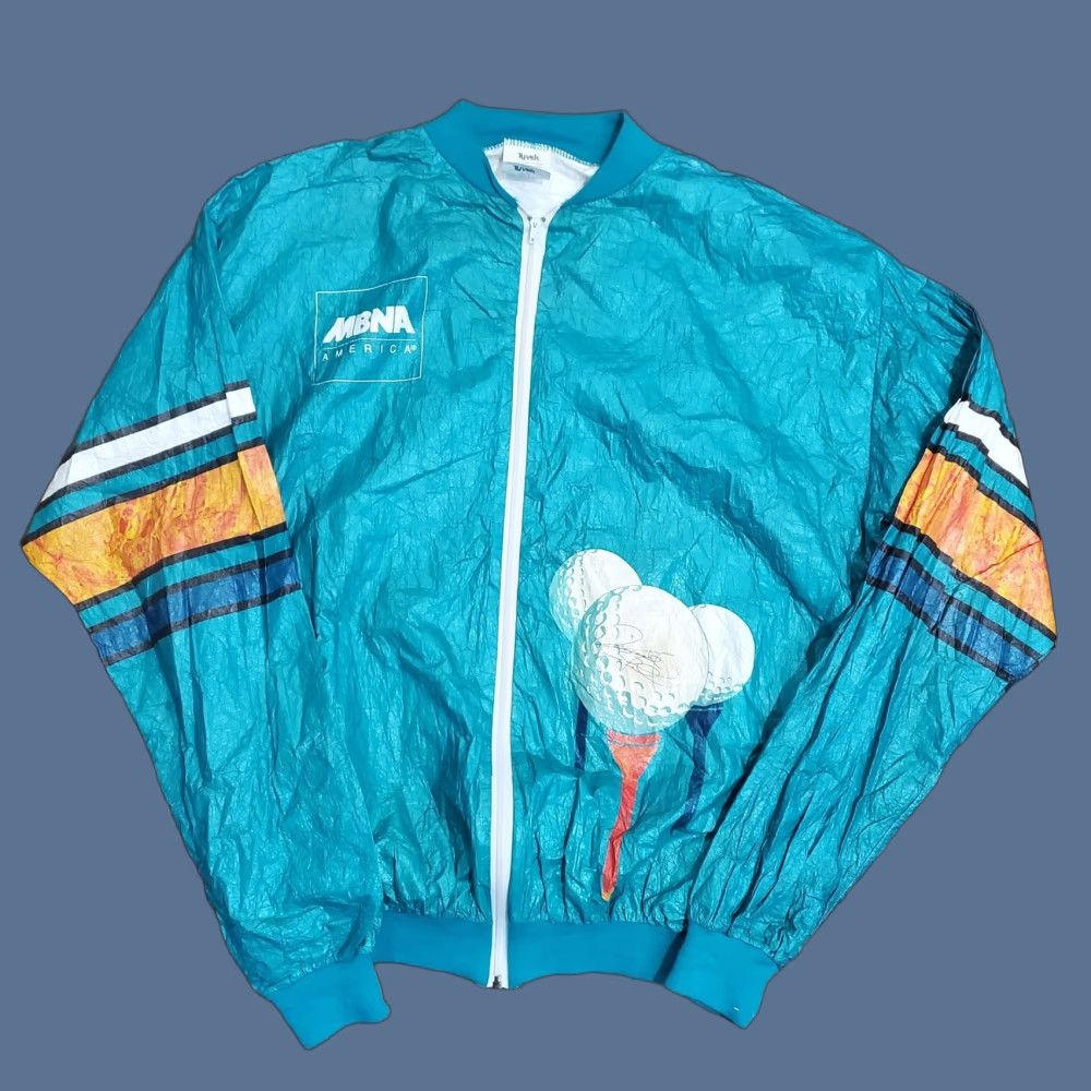 Vintage VINTAGE Tyvek Jacket Mens One Size Green MBNA Golf Promo Windbreaker USA 90s Size US M / EU 48-50 / 2 - 1 Thumbnail