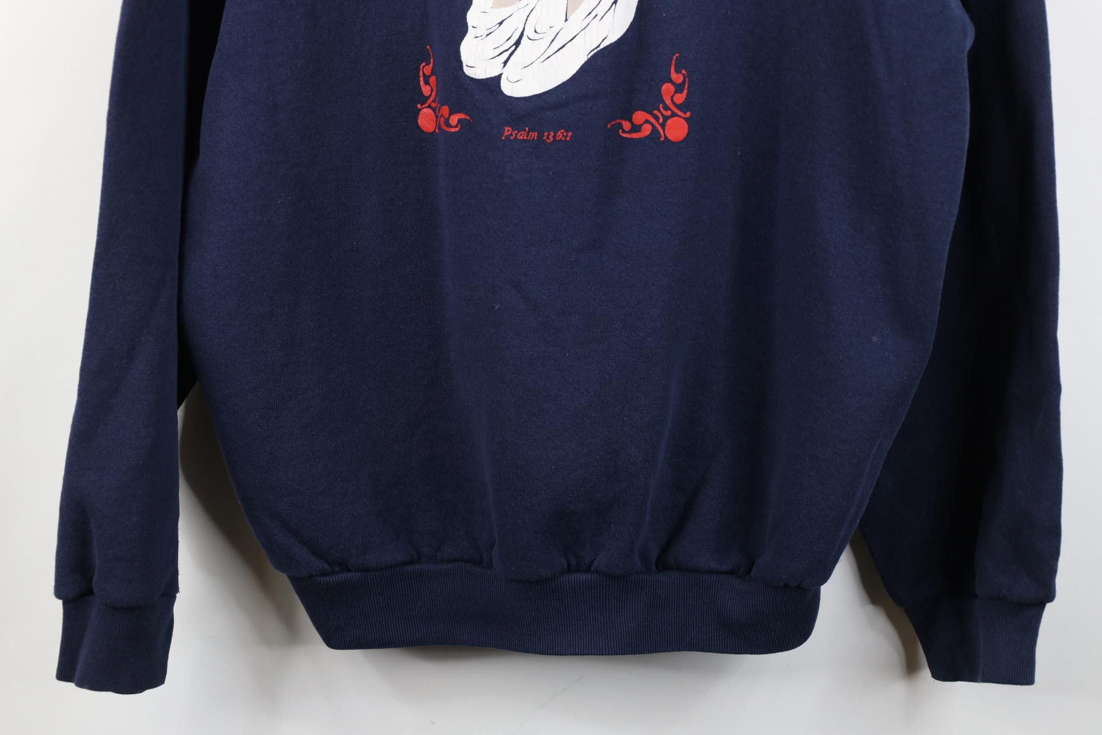 Vintage Vintage 90s Jesus Christian Psalm 13 6:1 Crewneck Sweatshirt Size XL / US 12-14 / IT 48-50 - 3 Thumbnail