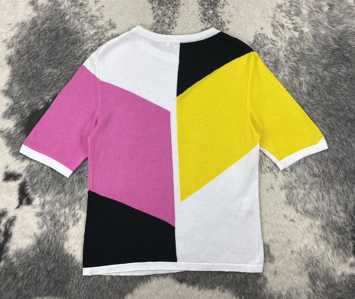 Christian Dior Monsieur × Dior Vintage CHRISTIAN DIOR Parallelograms Geometric Knit Shirt Size M / US 6-8 / IT 42-44 - 14 Thumbnail