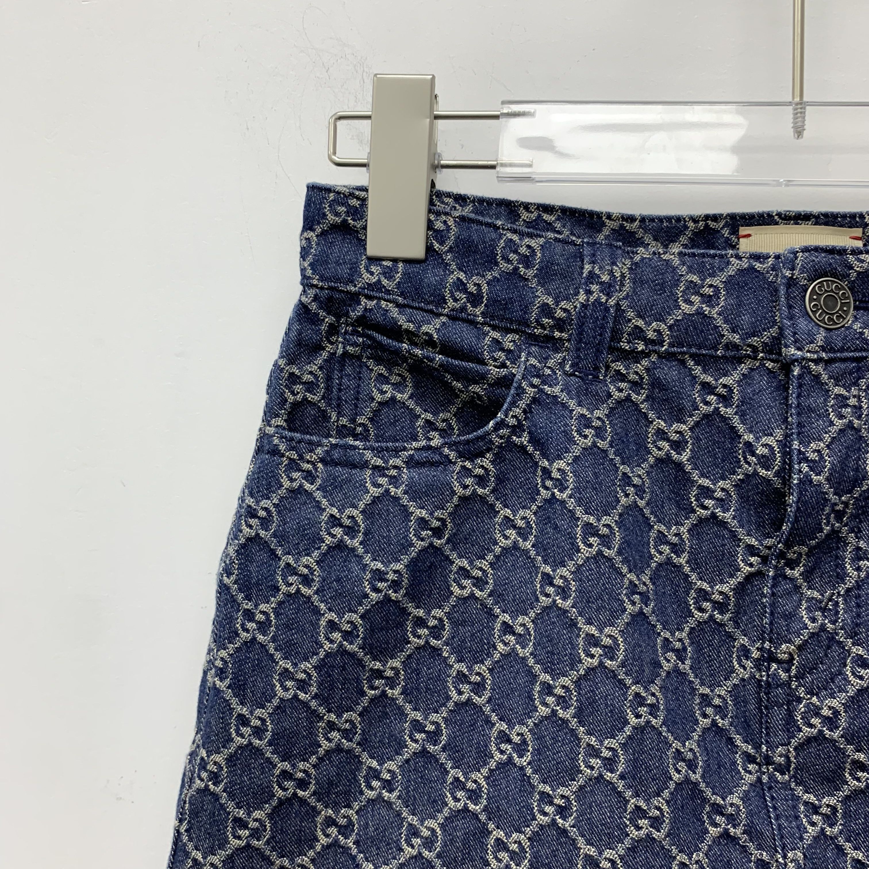 Gucci Gucci Skirt – Navy Logo Jacquard Denim (Size 10) Size 32" / US 10 / IT 46 - 6 Thumbnail