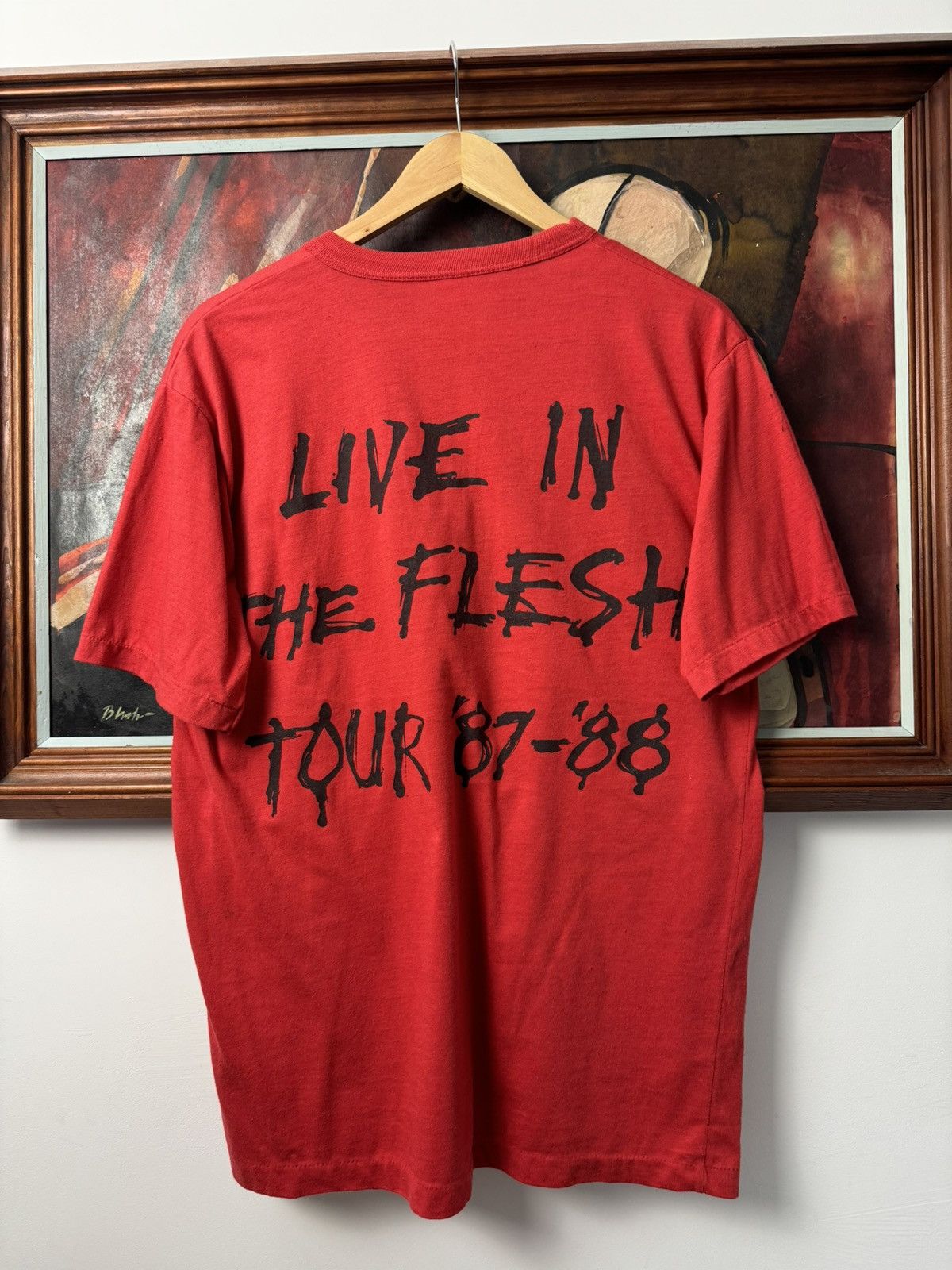 Band Tees Vintage 80s Alice Cooper Rock Tour Tee Live In The Flesh Og Size US L / EU 52-54 / 3 - 2 Thumbnail