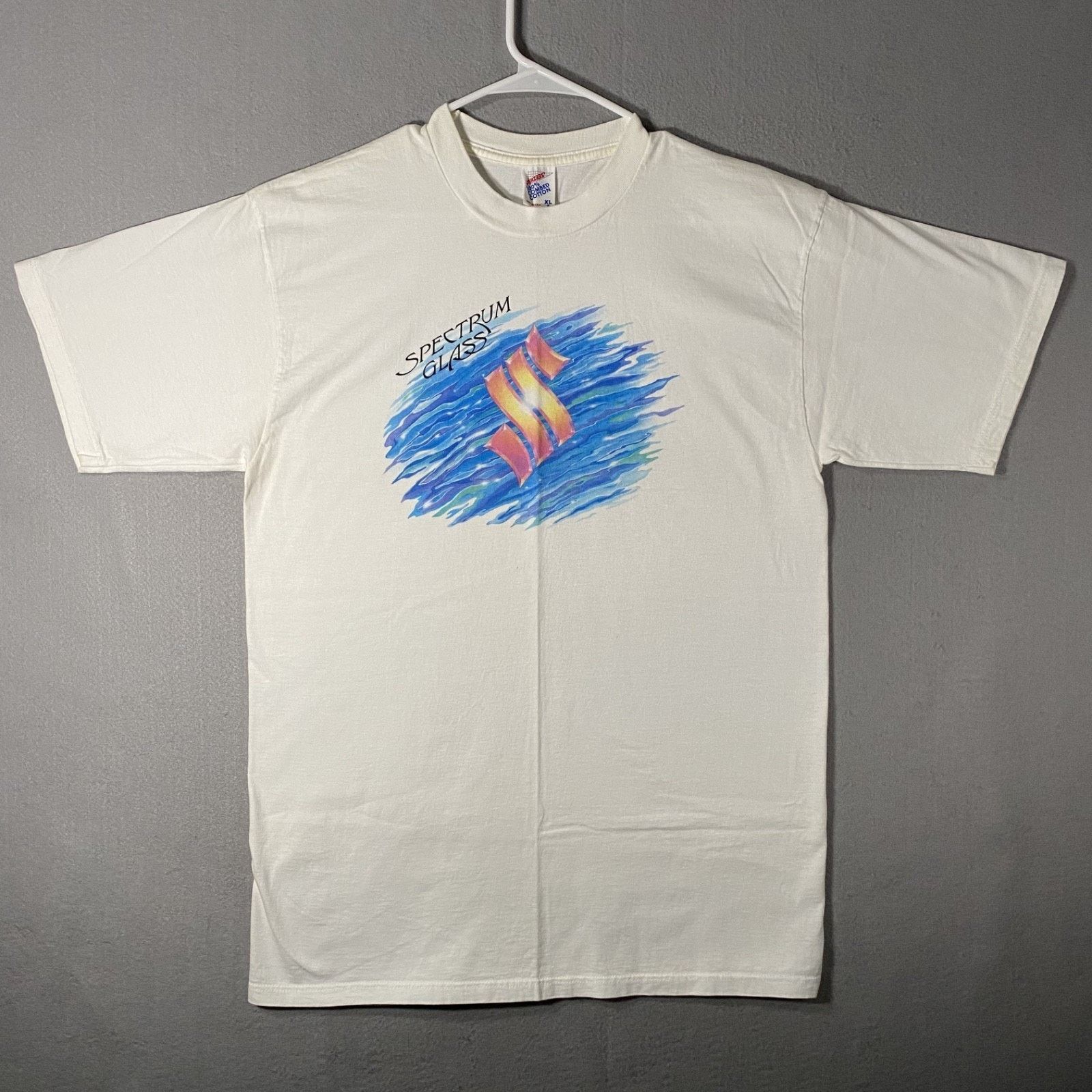 Jerzees Vintage Spectrum Glass White Graphic T Shirt XL USA Made Size US XL / EU 56 / 4 - 1 Thumbnail
