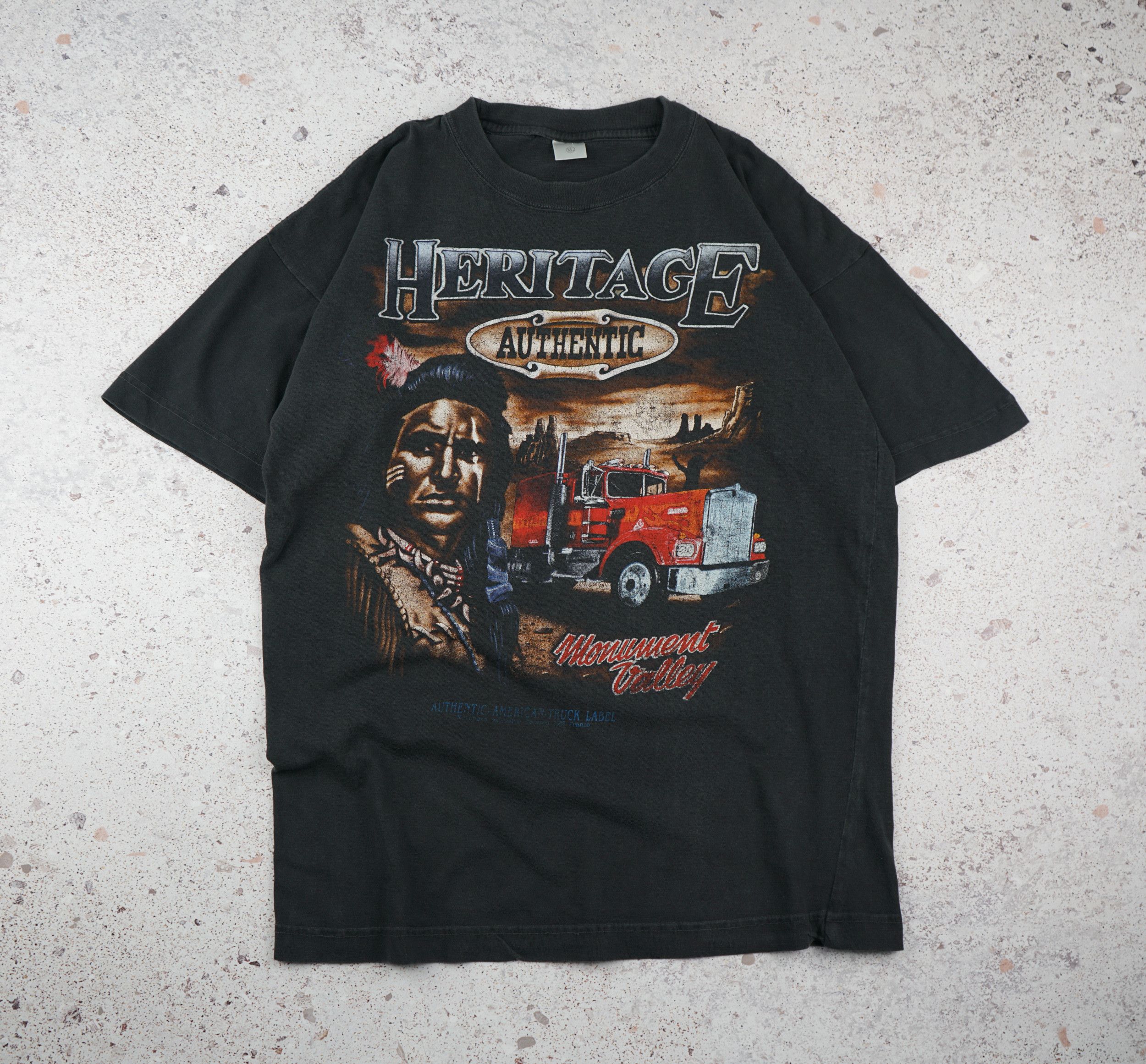 Harley Davidson × Vintage × West Coast Choppers Vintage 90s American Heritage Trucker Biker T-Shirt Size US M / EU 48-50 / 2 - 1 Thumbnail