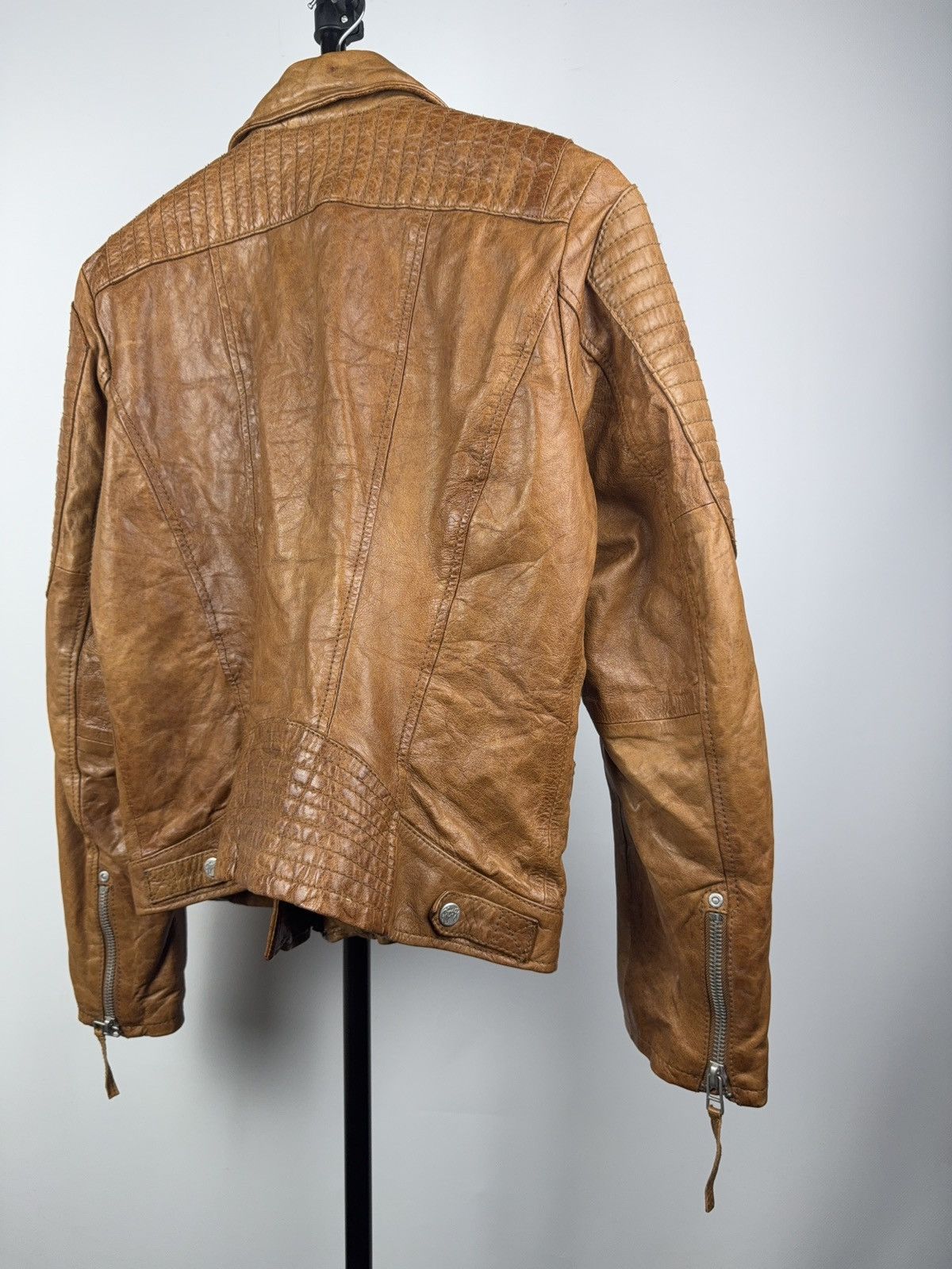 Gypsy Avant Garde 00s Y2K Gipsy Leather Moto Racing Jacket Brown L Size L / US 10 / IT 46 - 14 Thumbnail