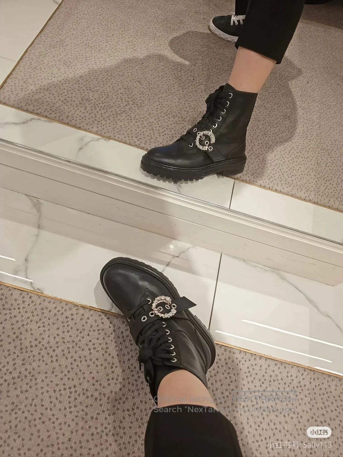 Jimmy Choo Jimmy Choo Women's Diamond Buckle Martin Boots. Size US 6 / IT 36 - 7 Thumbnail