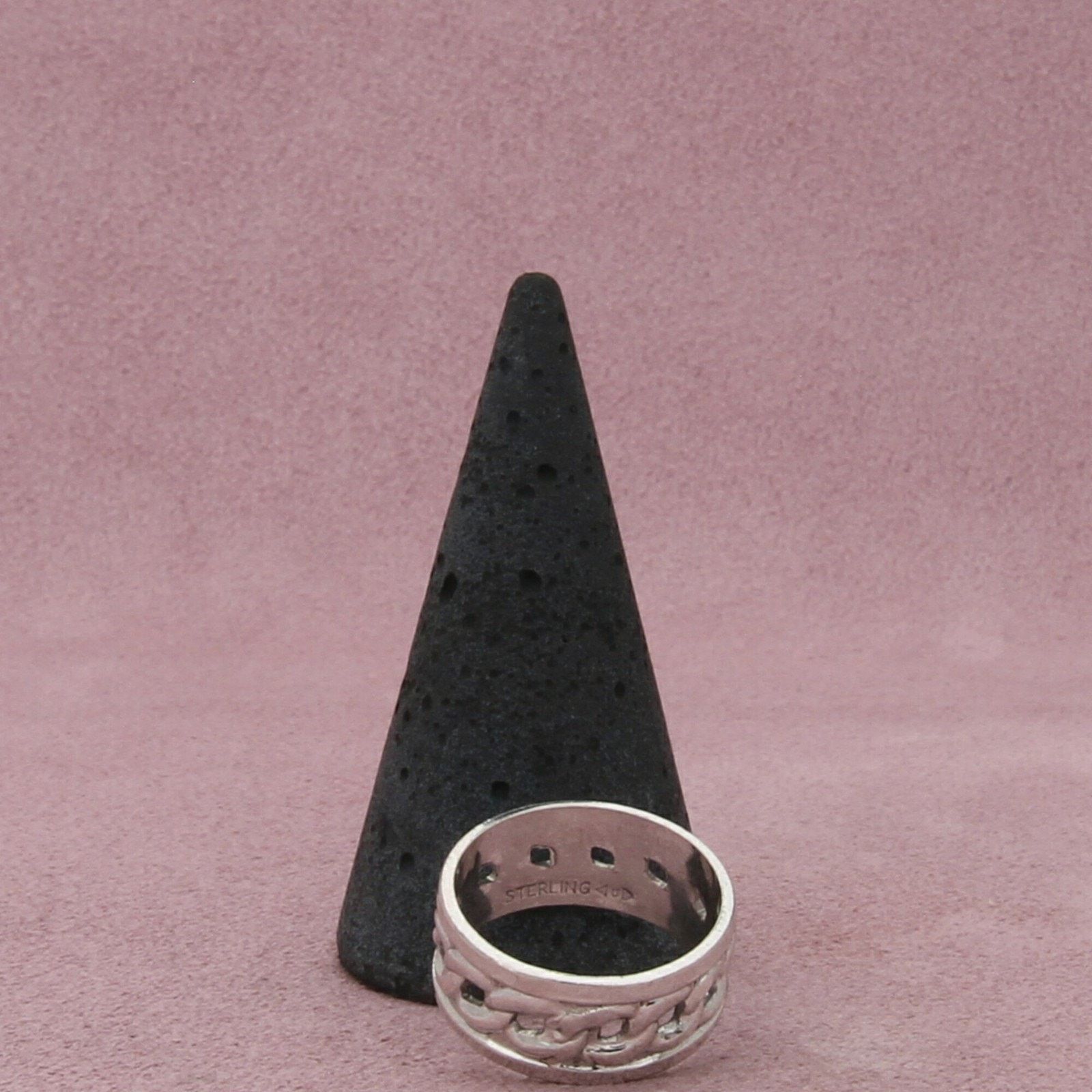 Sterling Silver sterling silver vintage curb chain band ring size 6.5 Size ONE SIZE - 5 Thumbnail