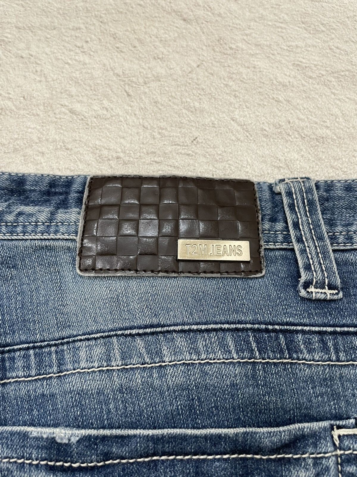 Japanese Brand 2000s TBJ Japanes Mudwash Denim Loose Y2K Embroidered Size US 40 / EU 56 - 11 Thumbnail
