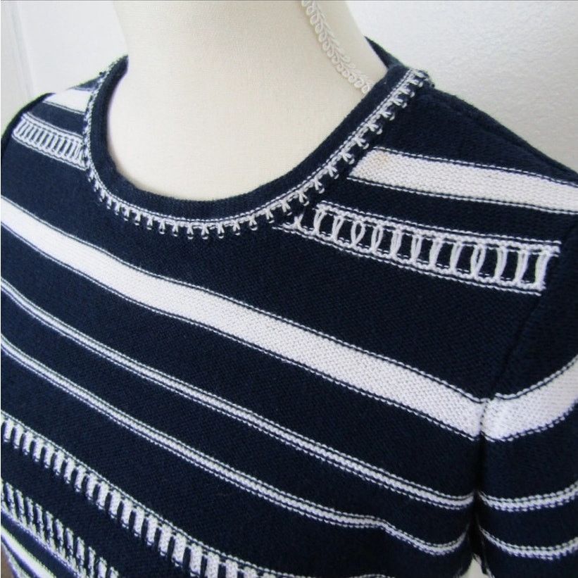 Liz Claiborne Liz Claiborne Black and White Striped Sweater XL Size XL / US 12-14 / IT 48-50 - 4 Thumbnail