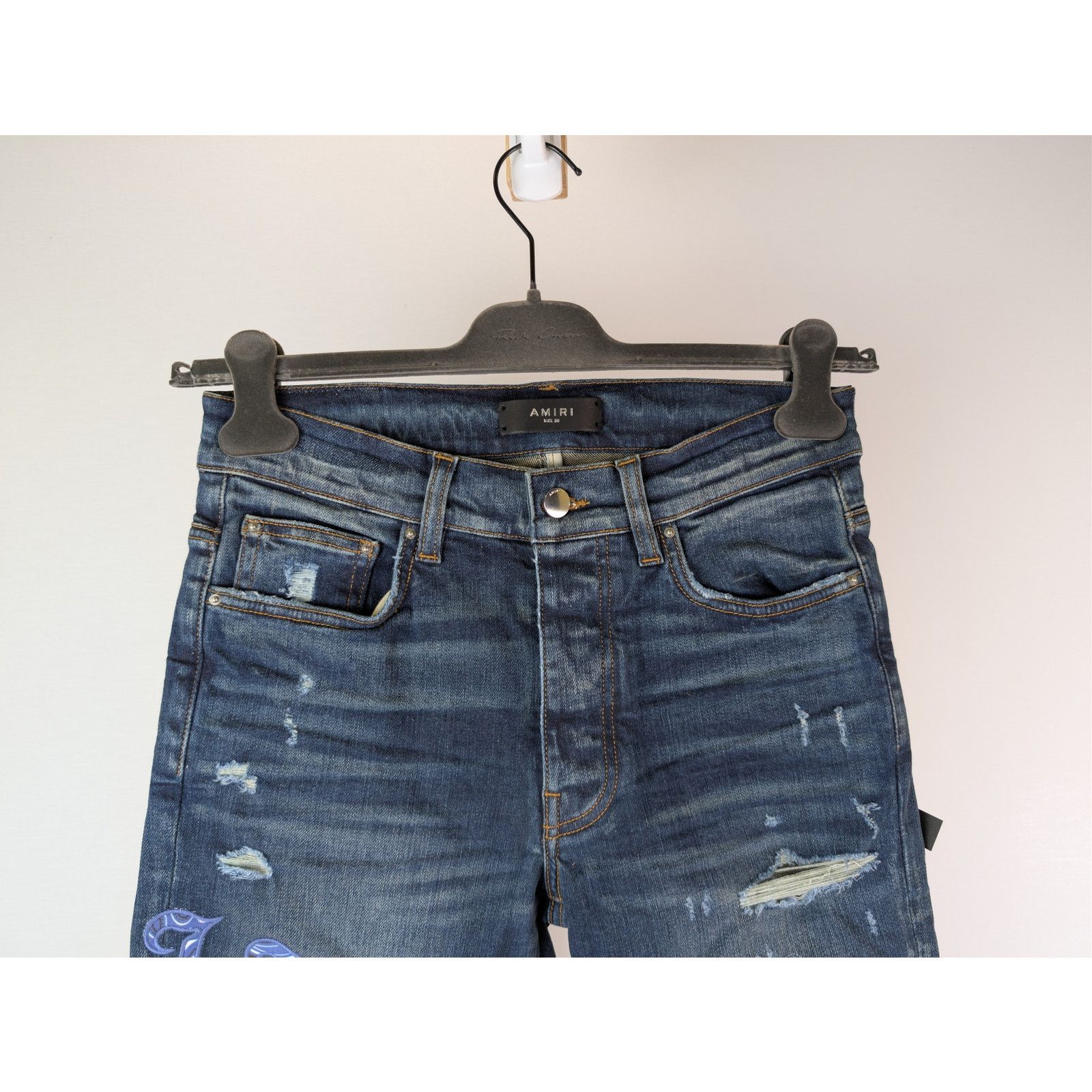 Amiri o1rshd1 Old English Logo Jean in Deep Classsic Blue 34 Size US 34 / EU 50 - 3 Thumbnail