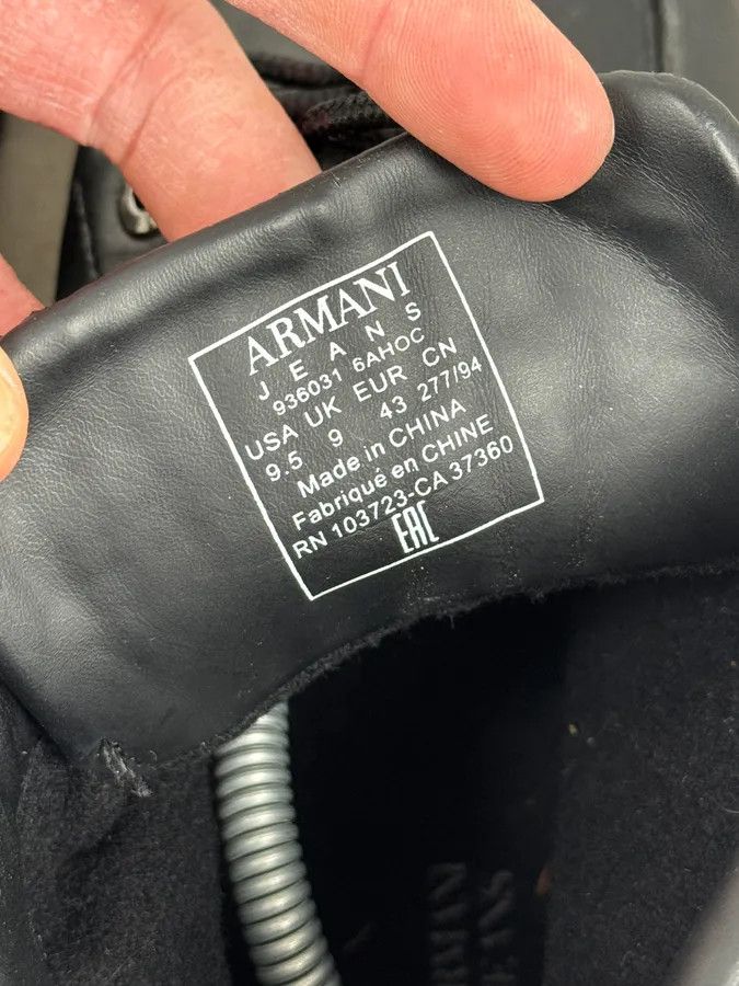 Armani Armani Black Laced Leather High Boots Size US 10 / EU 43 - 9 Thumbnail