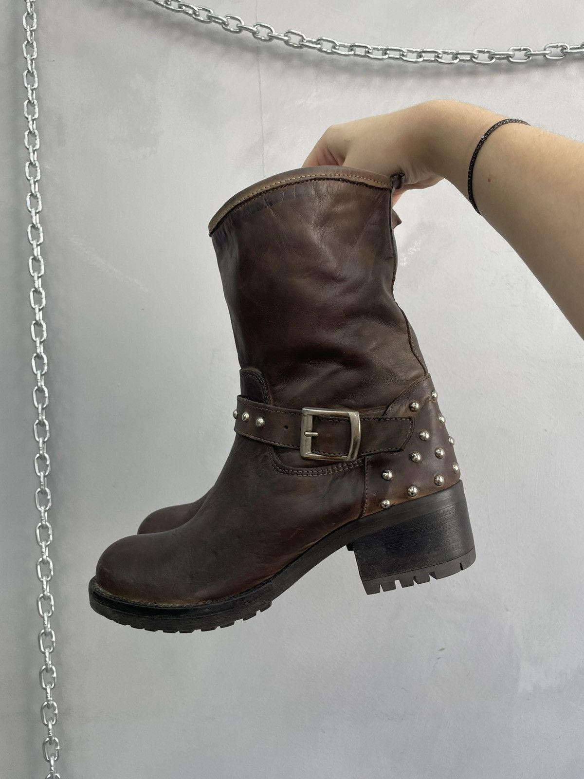 Hedi Slimane Hedi slimane style leather platform boots avant garde Size US 7.5 / EU 40-41 - 2 Thumbnail