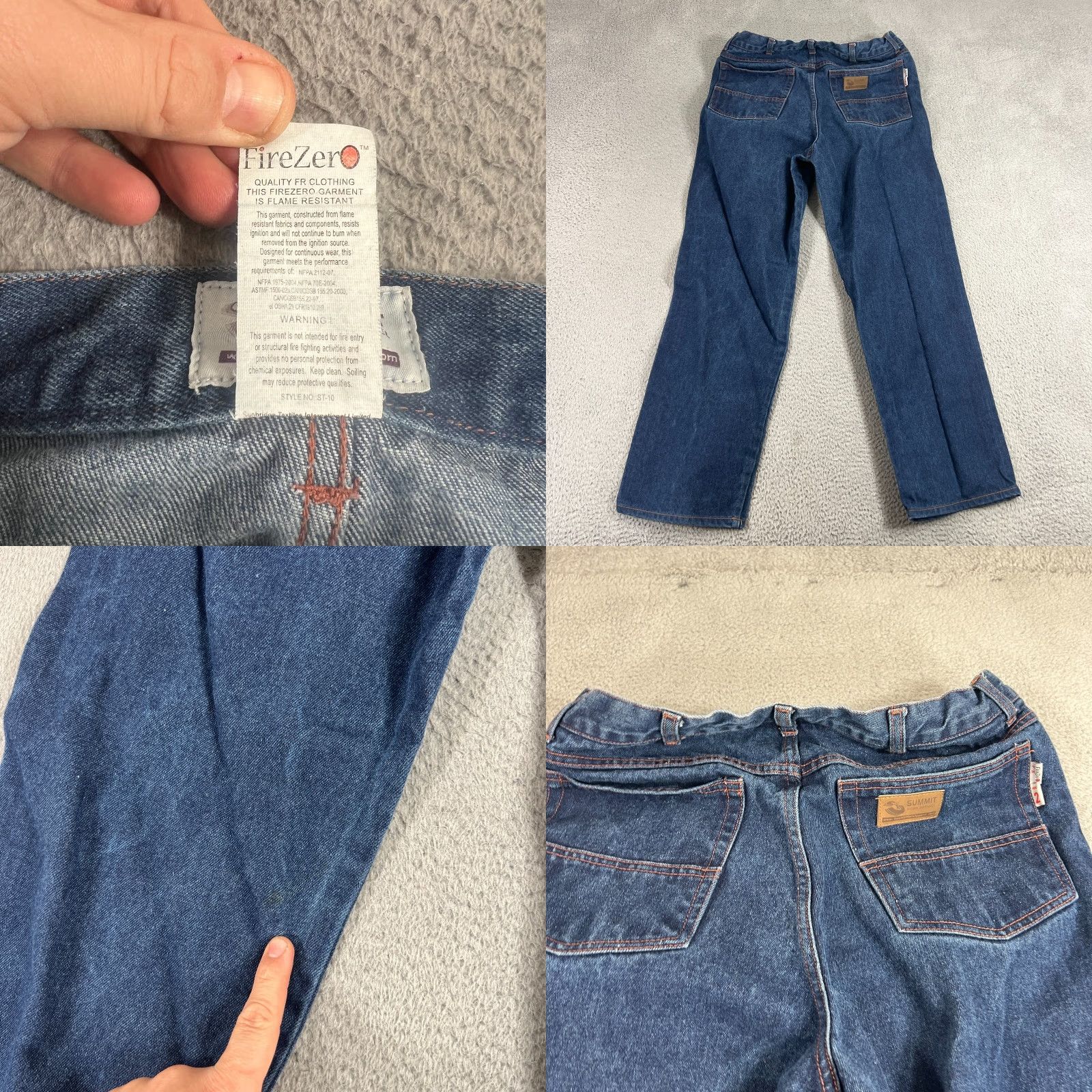 Vintage Summit FR Jeans Men's 34x30" Straight Leg Flame Resistant Fire Zero HRC 2 Size US 34 / EU 50 - 8 Thumbnail