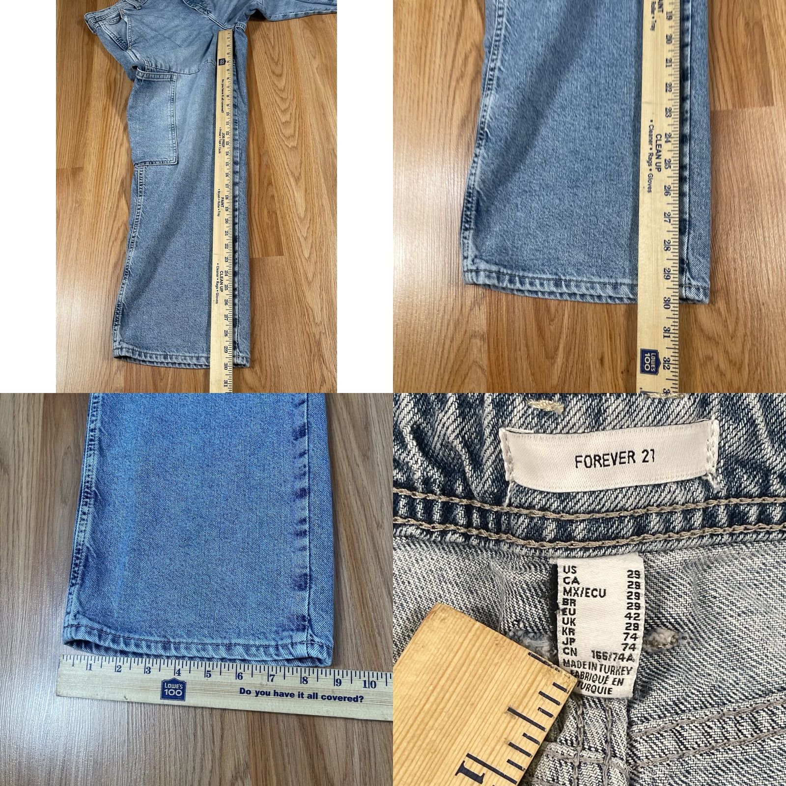 Forever 21 Forever 21 Jeans Mens 29Wx30L Carpenter Straight Leg Blue Denim 100% Cotton Jeans Mens Regular Blue 30 Inseam Classics Boys Womens Mens Size US 29 - 8 Thumbnail