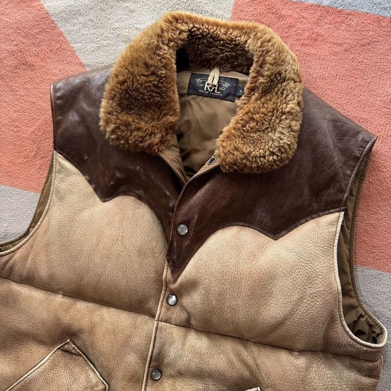 RRL Ralph Lauren RRL Ralph Lauren Down leather vest Size 44S - 2 Thumbnail