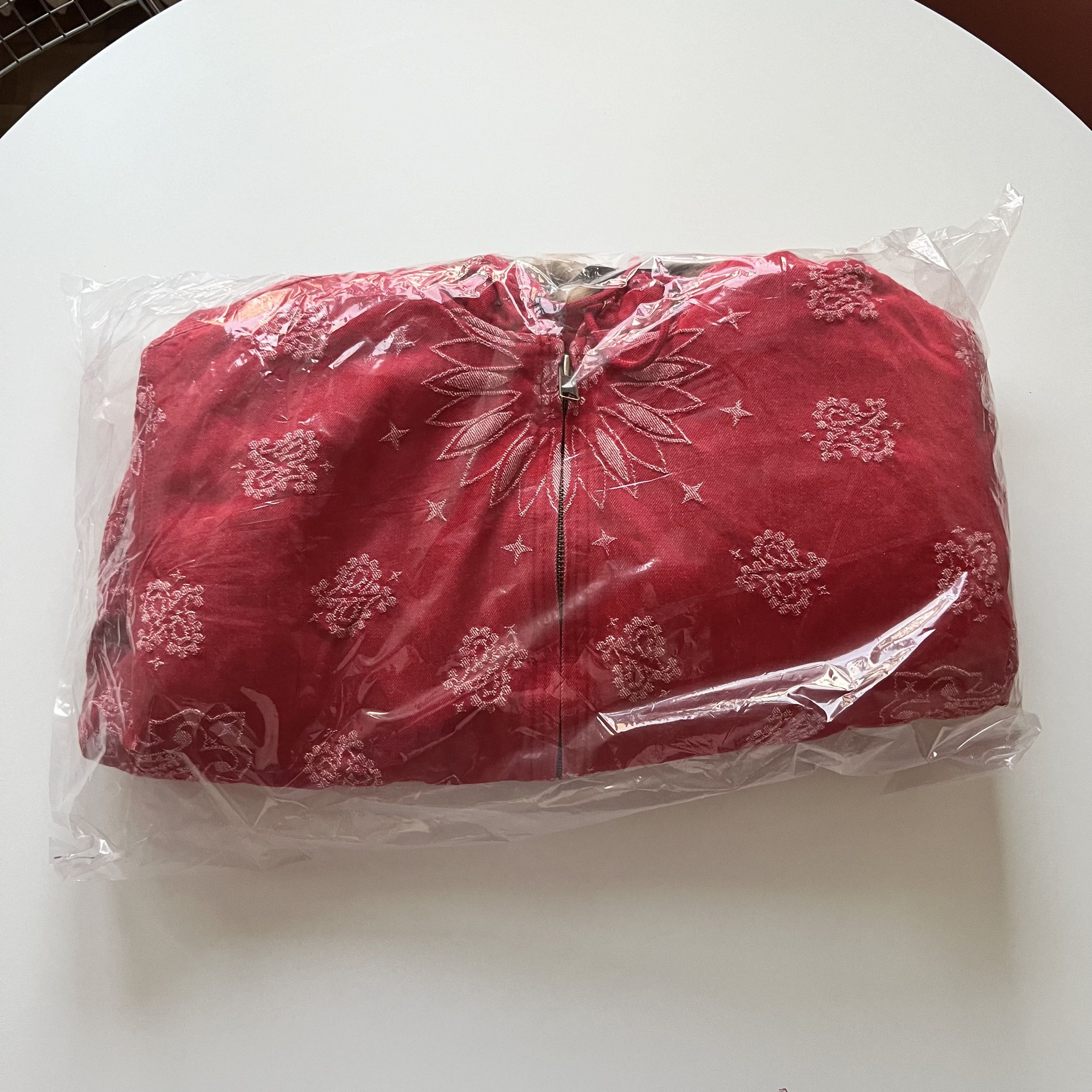 Supreme Supreme Bandana Jacquard Denim Hooded Work Jacket Red L Size US L / EU 52-54 / 3 - 4 Thumbnail