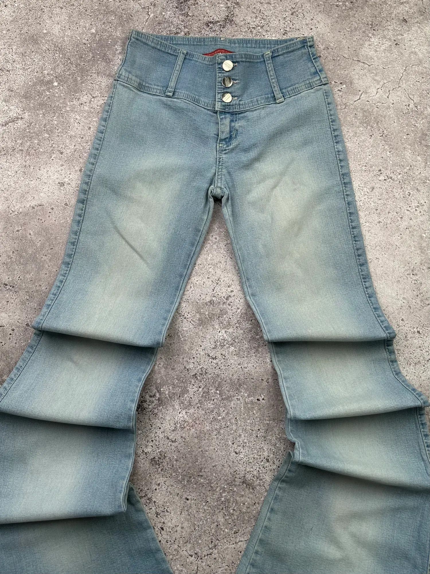 Japanese Brand Vintage Super Flare Jeans C112(V169) Size 24" / US 00 / IT 34 - 2 Thumbnail