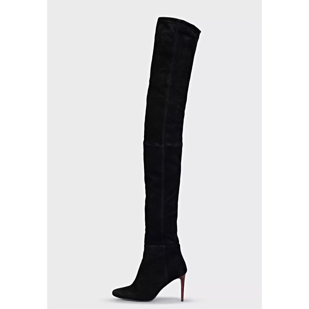Balmain Balmain x H&M Black Suede Over-the-Knee Boots - Size 39 Size US 8 / IT 38 - 1 Thumbnail