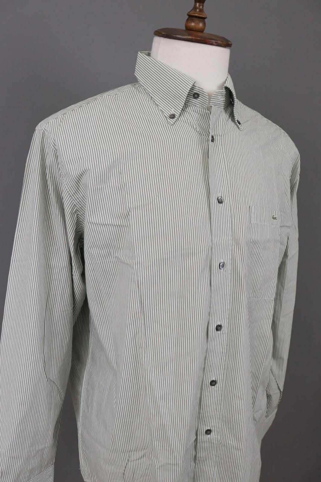Lacoste Lacoste Gray Pinstripe Button Dress Shirt Size 44 Size US M / EU 48-50 / 2 - 7 Thumbnail