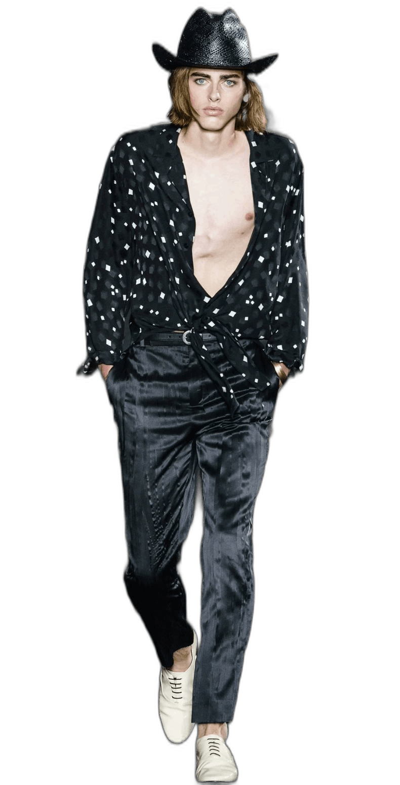 Saint Laurent Paris stunning black silk shirt with unique pattern Size US M / EU 48-50 / 2 - 1 Thumbnail